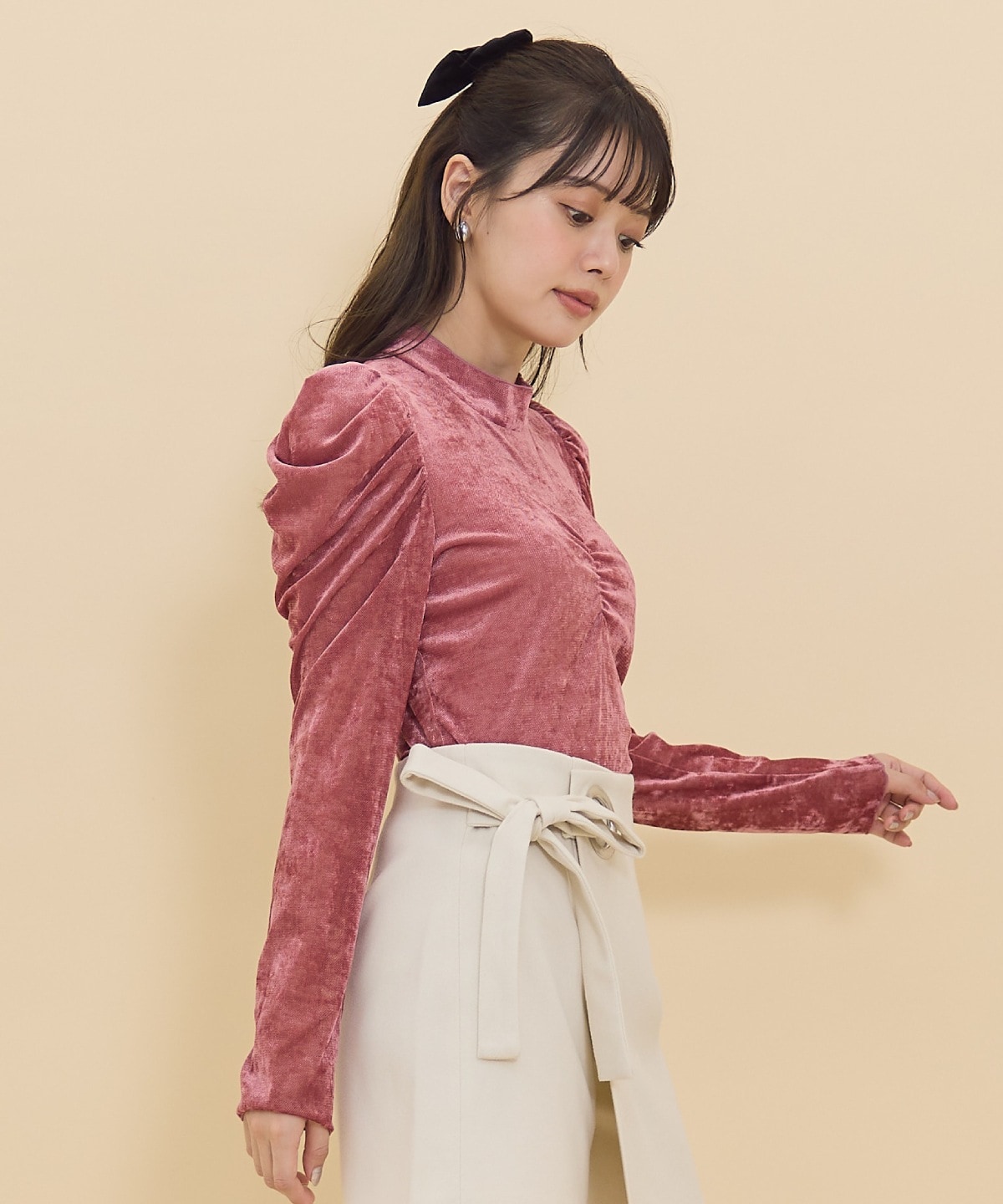 ベロアチュールトップス