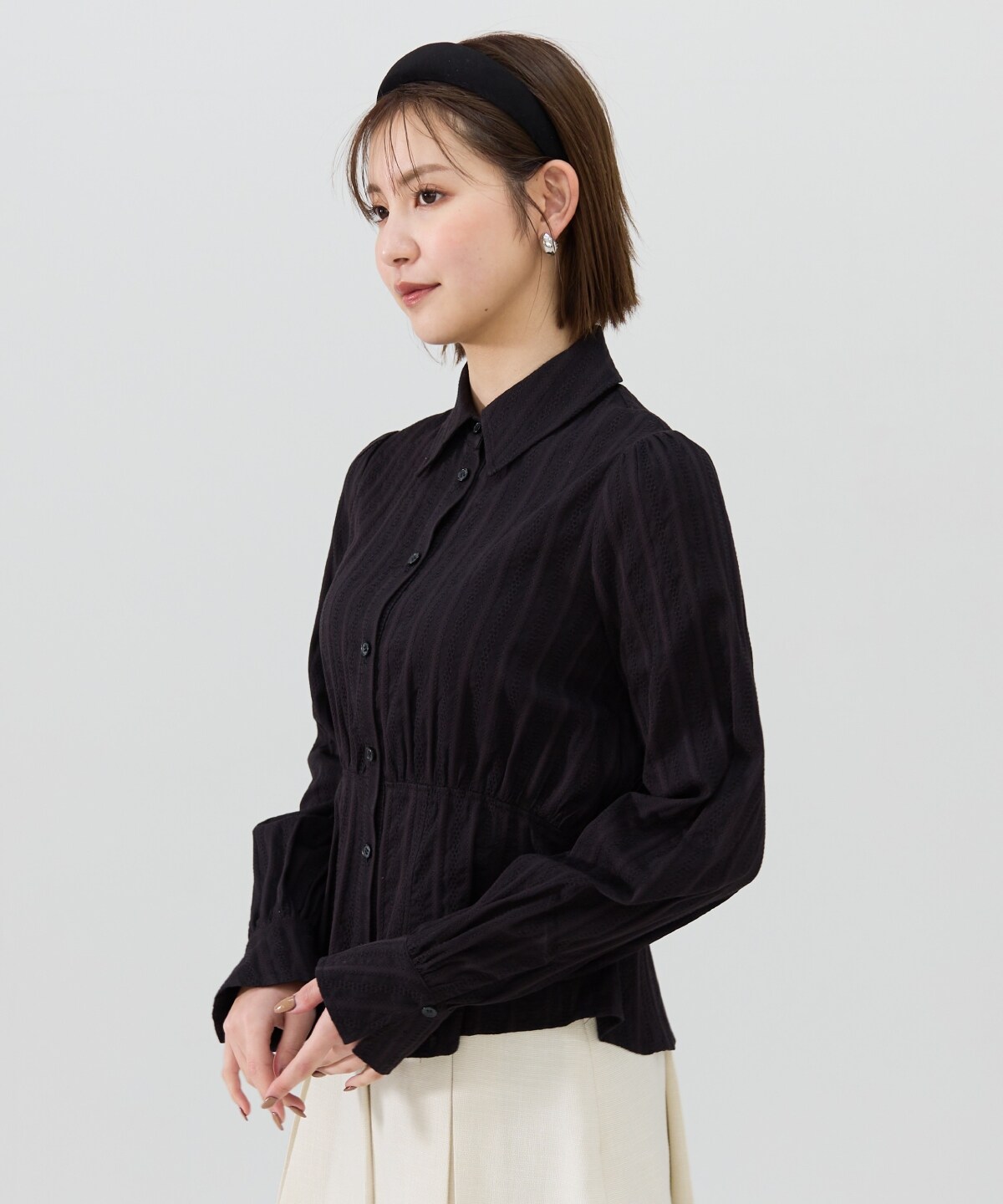 フレアペプラムシャツ