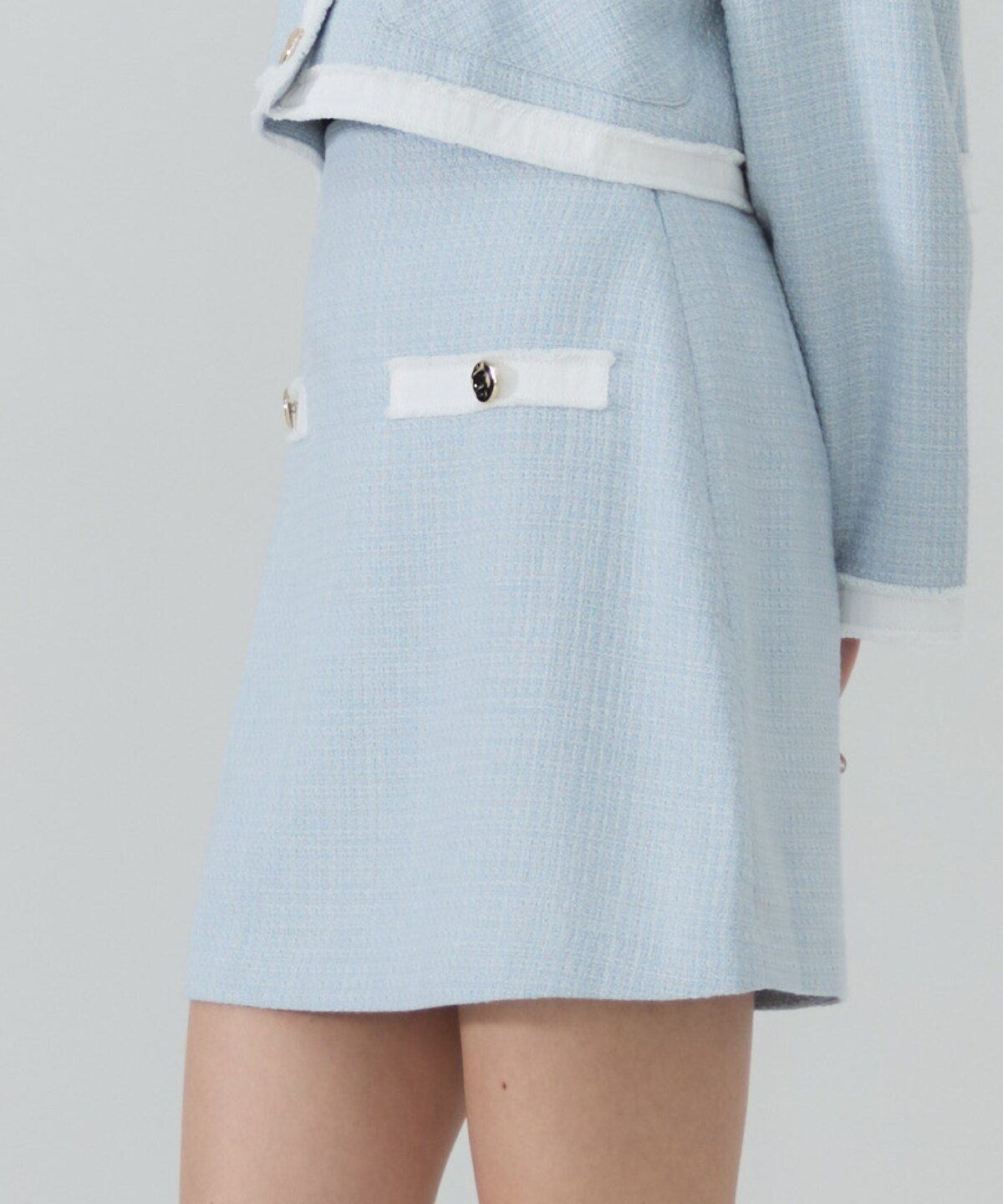 【セットアップ可能】ファンシーツイードミニスカート