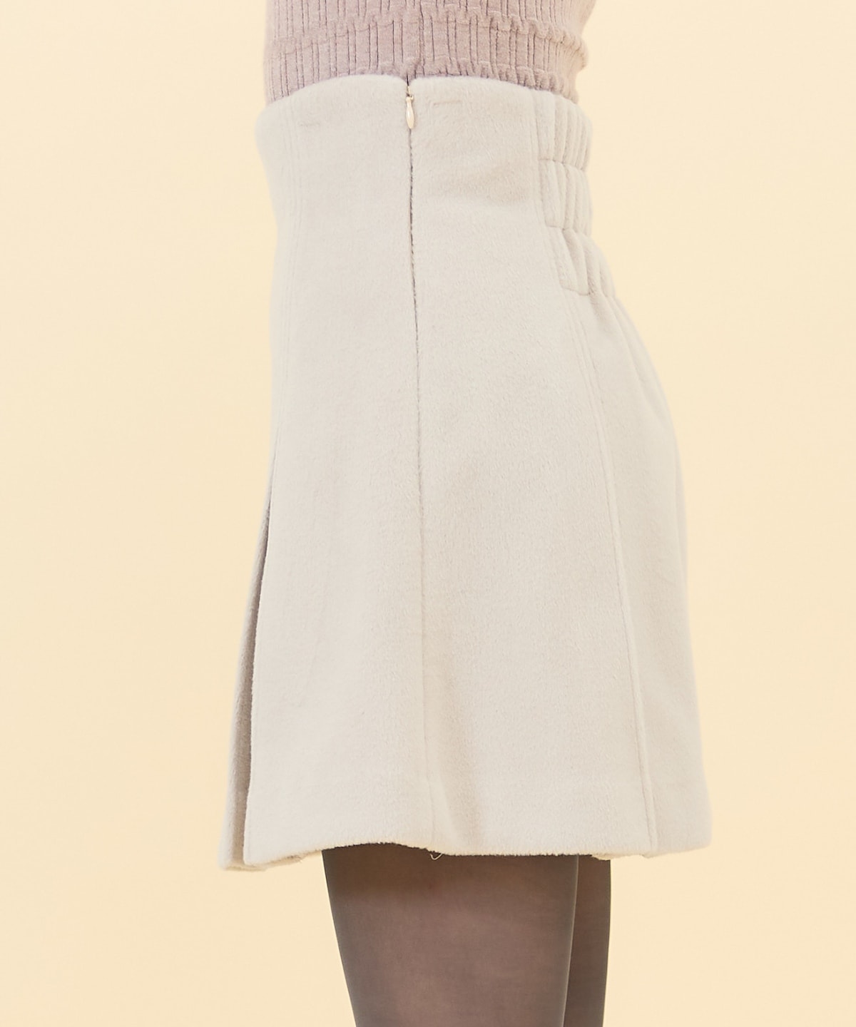 【セットアップ可能】カットメルトンミニスカート