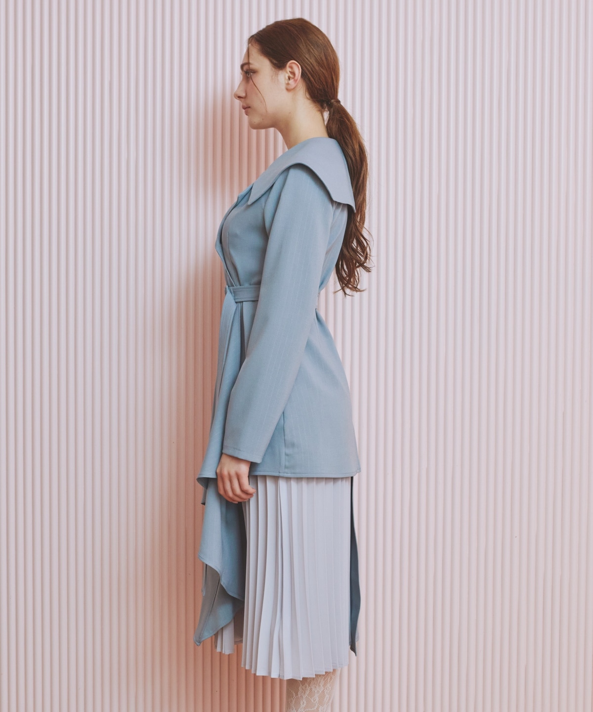 アシメデザインセーラープリーツワンピース