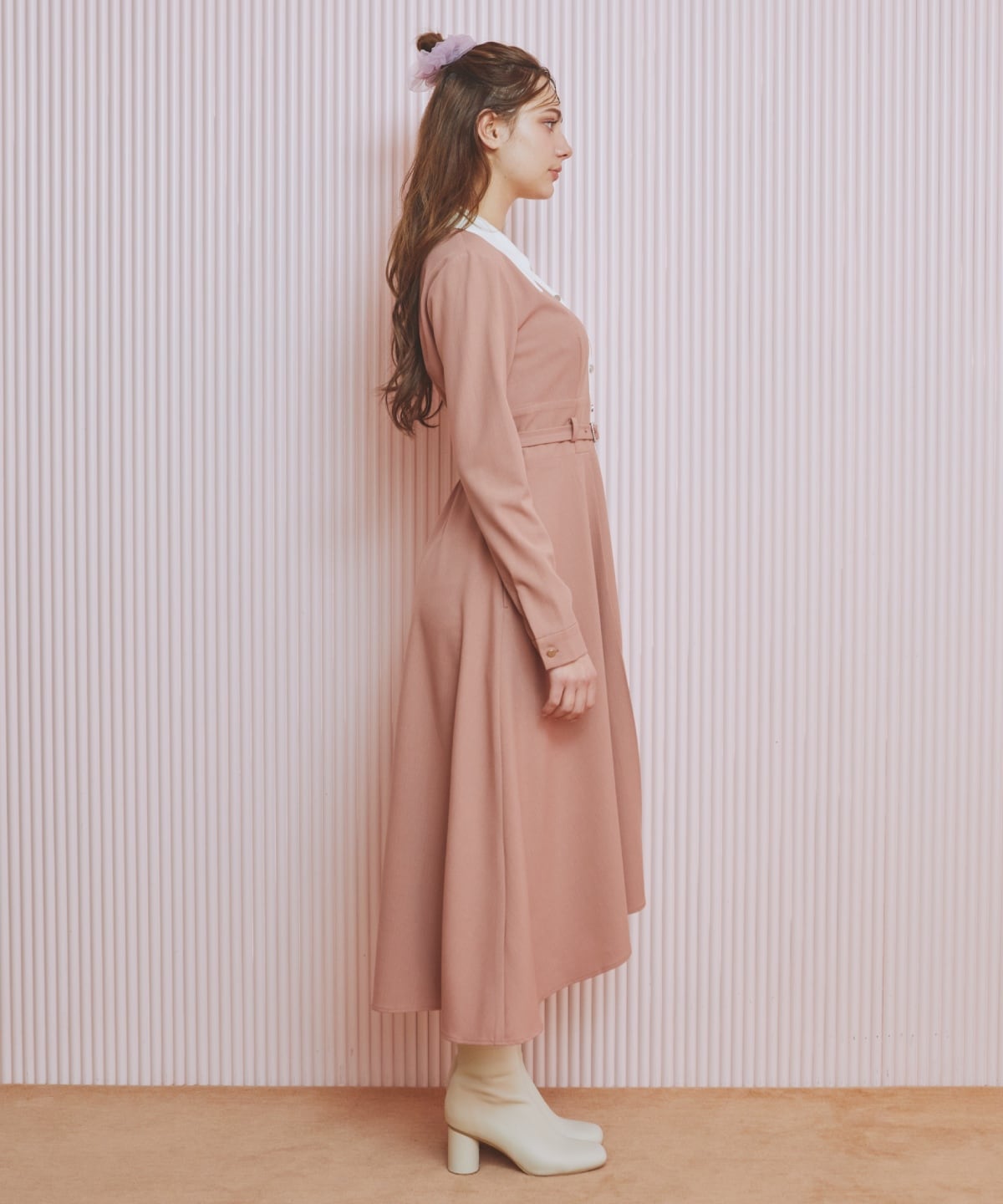 バイカラースキッパーシャツワンピース