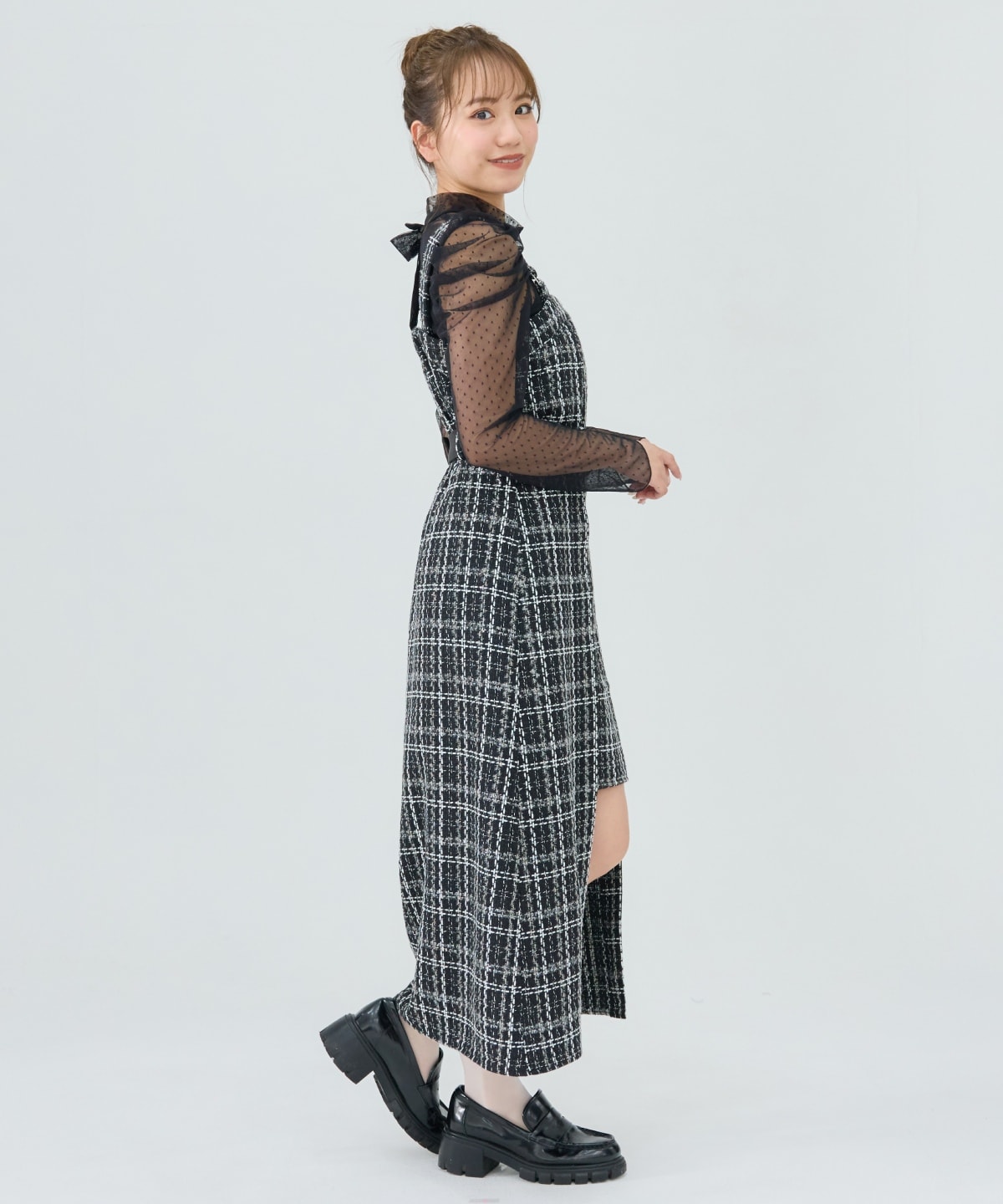 ツイードデザインジャンパースカート