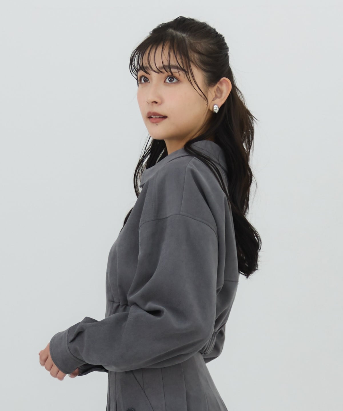 【セットアップ可能】フロントジップショートブルゾン