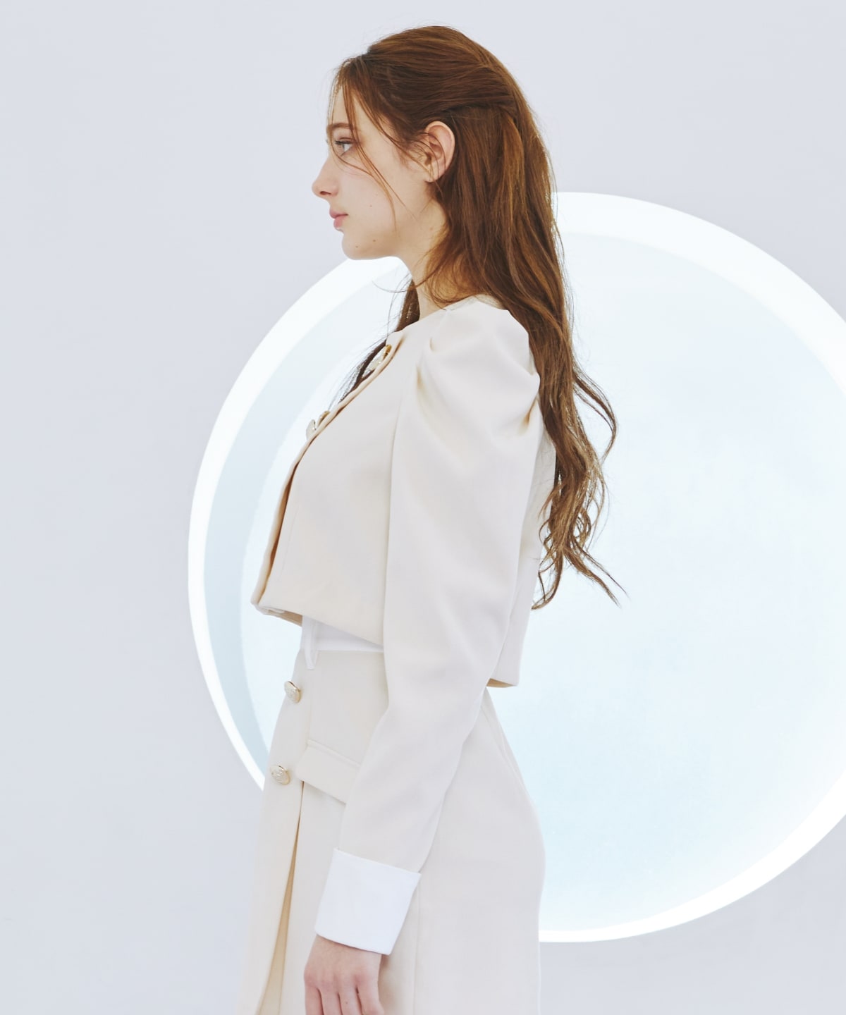 【セットアップ可能】ダブルボタンバイカラージャケット