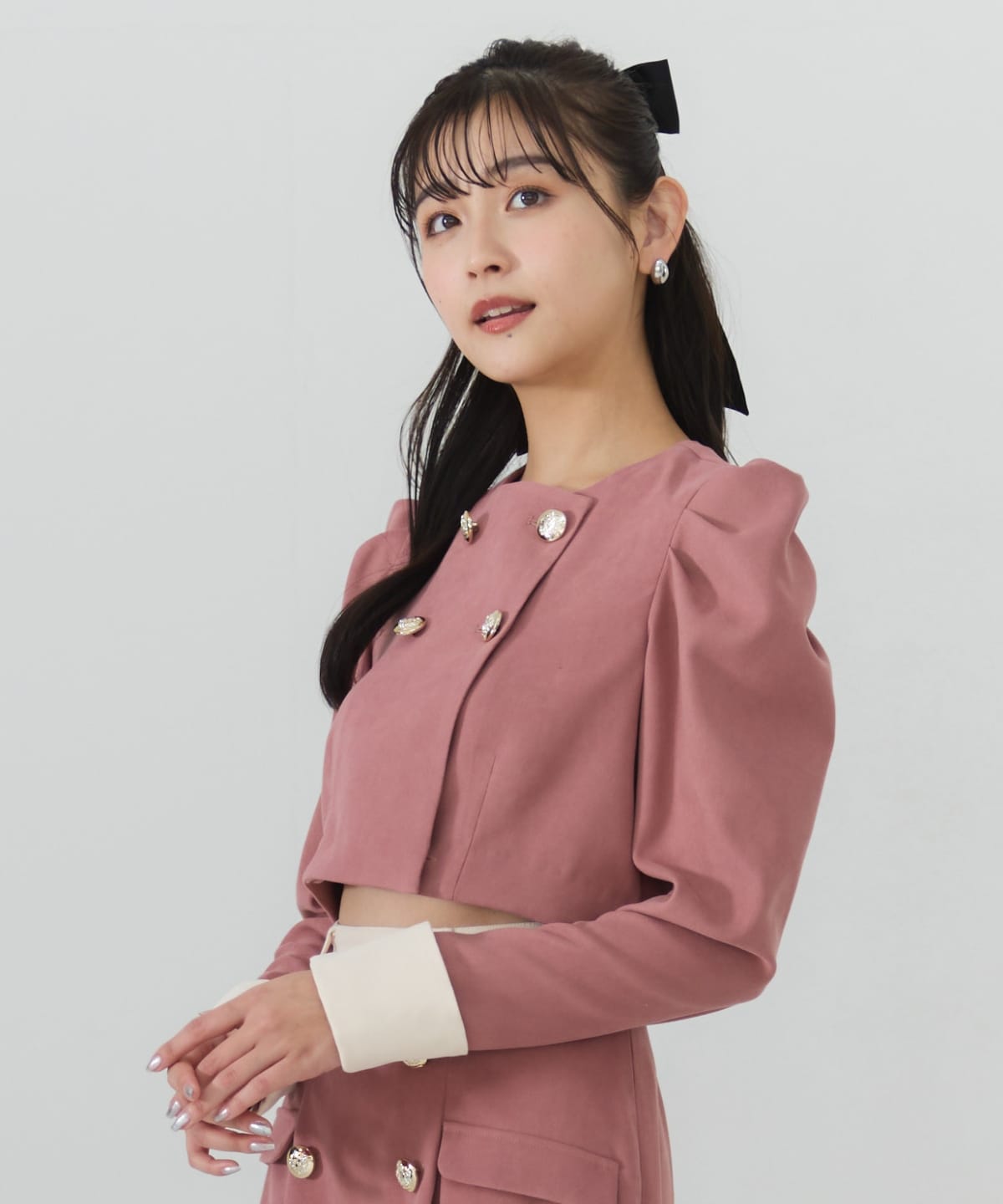 【セットアップ可能】ダブルボタンバイカラージャケット