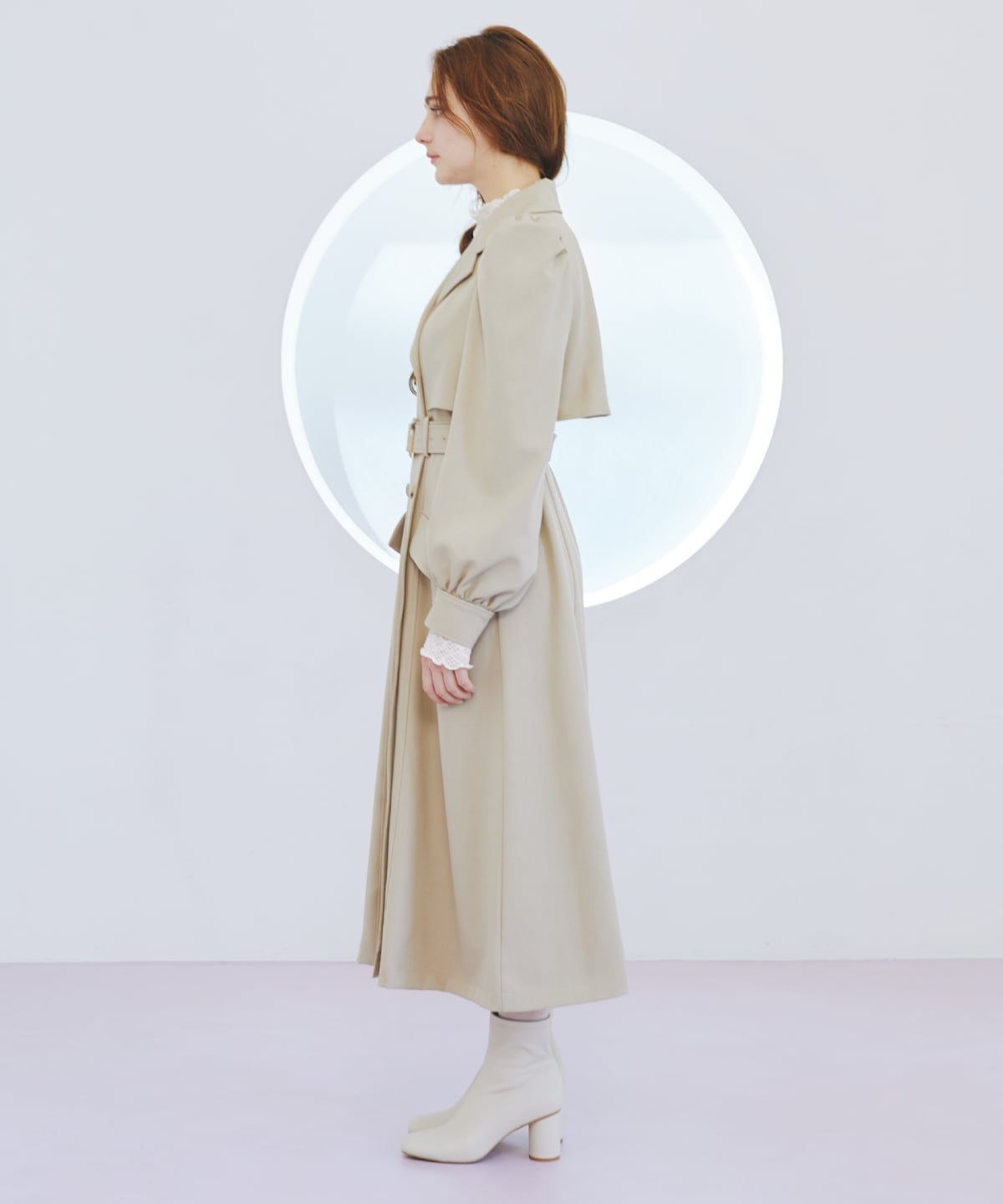 パフスリーブロングトレンチコート