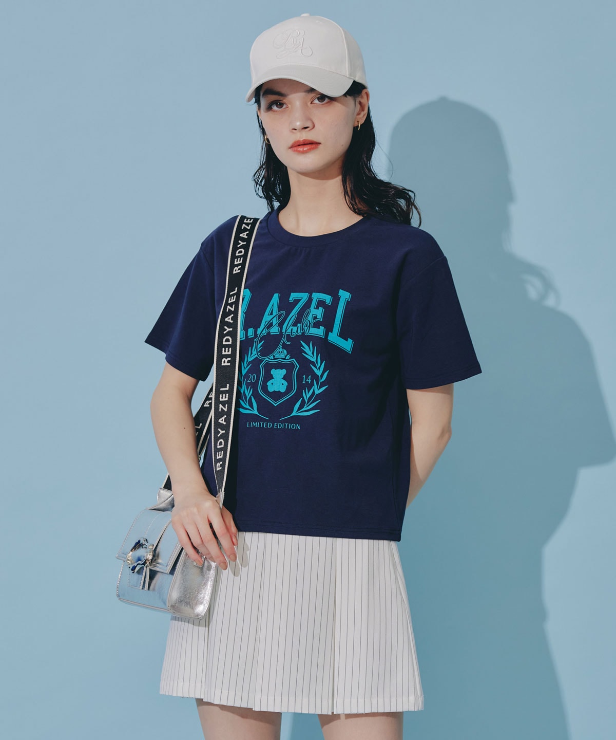 バックルデザインロゴストラップミニバッグ