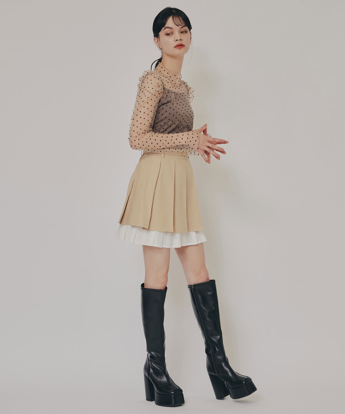 スクエアタイツロングブーツ