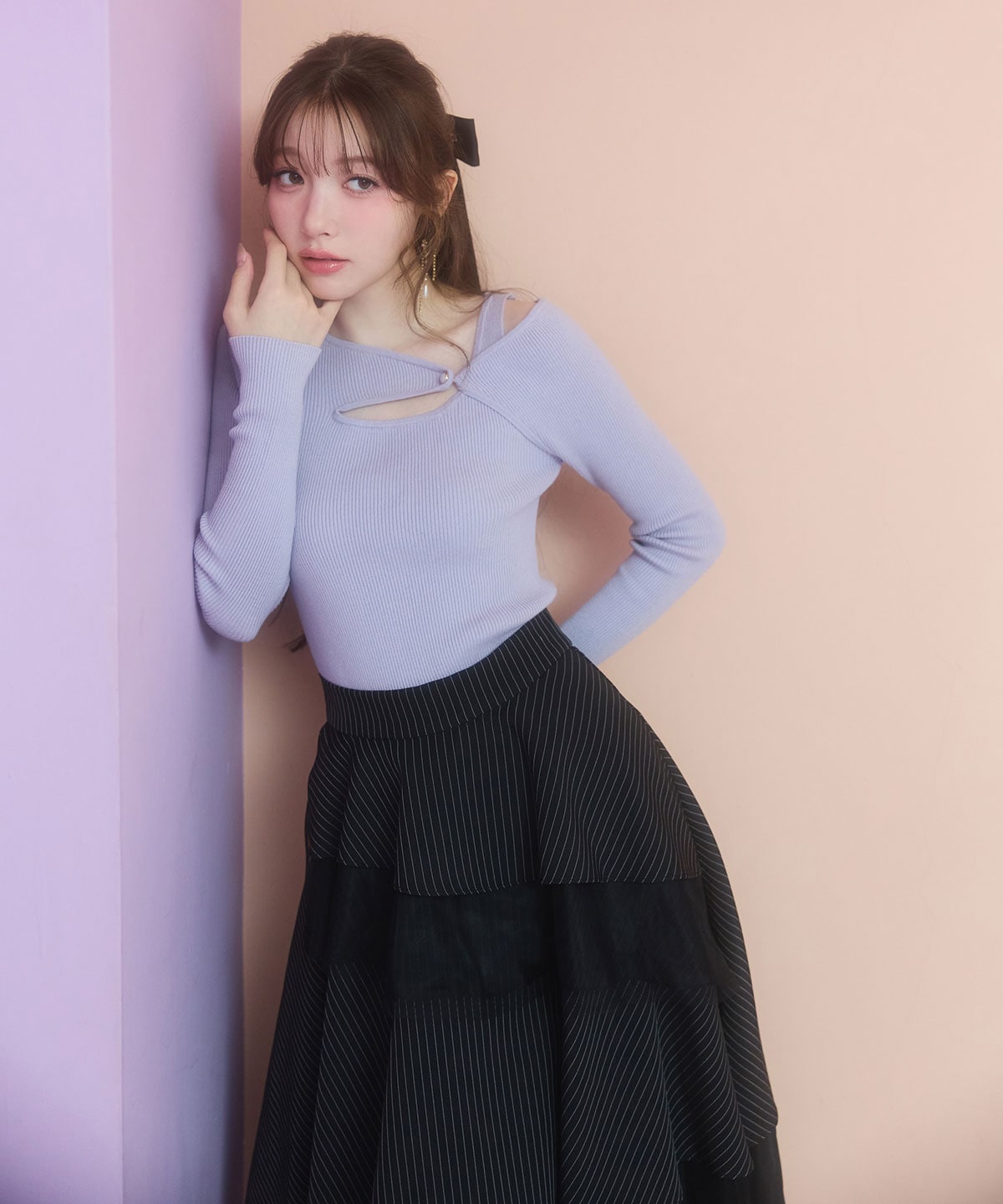 シアーMIXティアードスカート