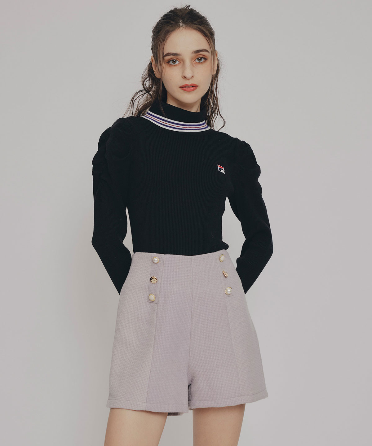 ハイウエストマルチボタンショートパンツ