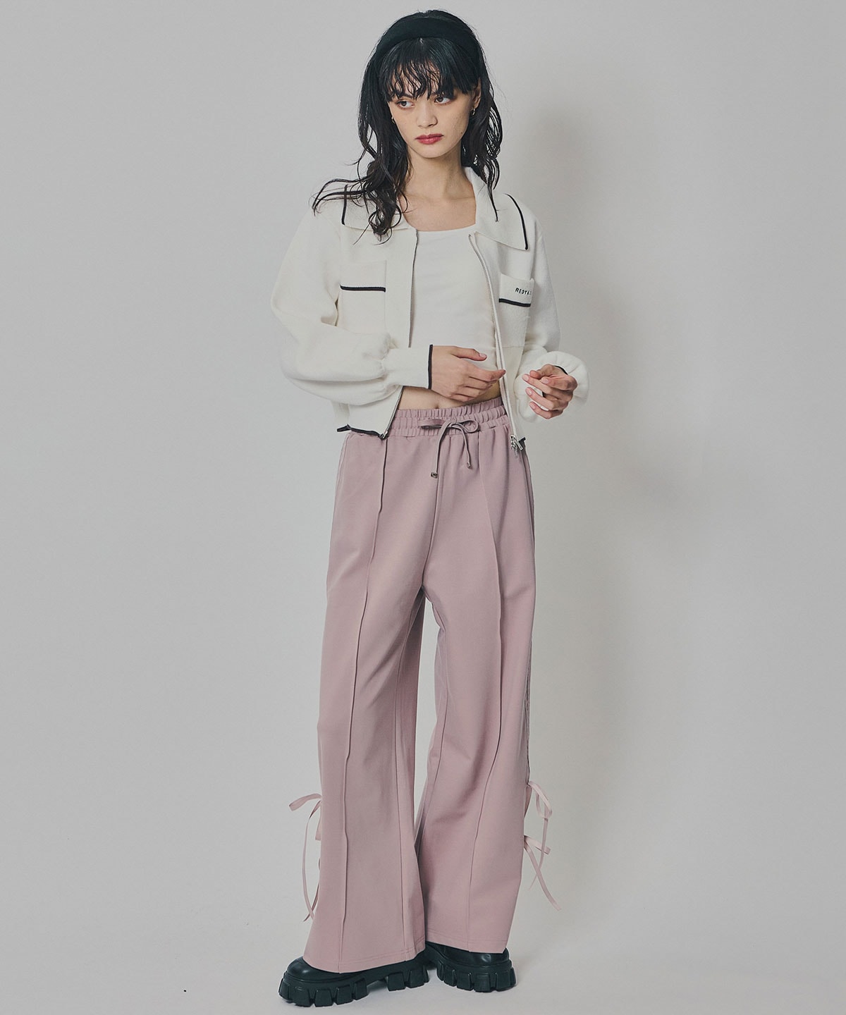 ダブルリボンラインイージーパンツ