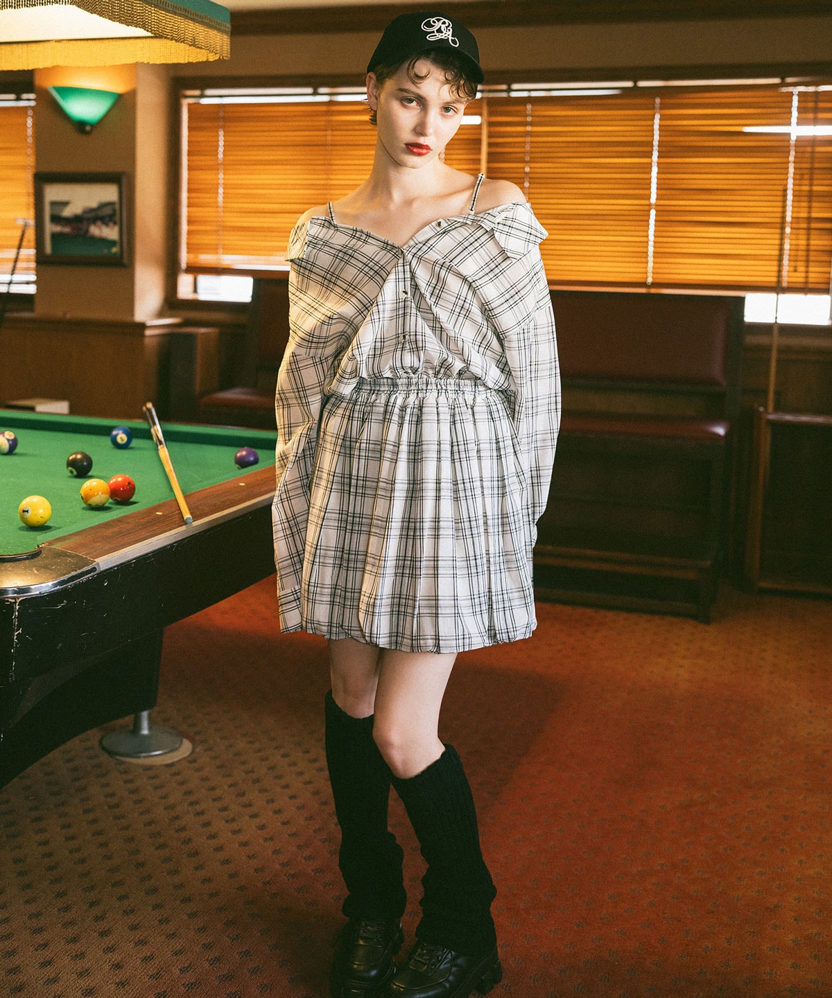 マルチWAYチェックブラウス×バルーンスカートセットアップ