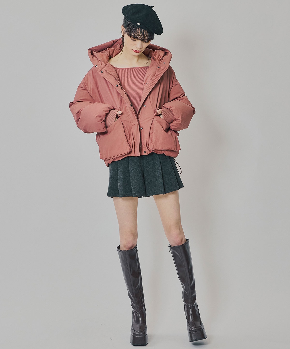 フラップポケットファイバーダウンジャケット