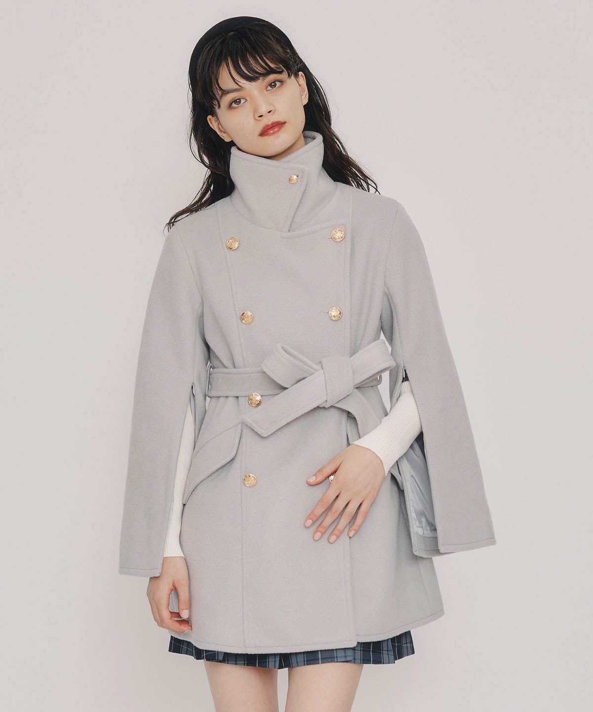 2WAYベルスリーブミドルコート