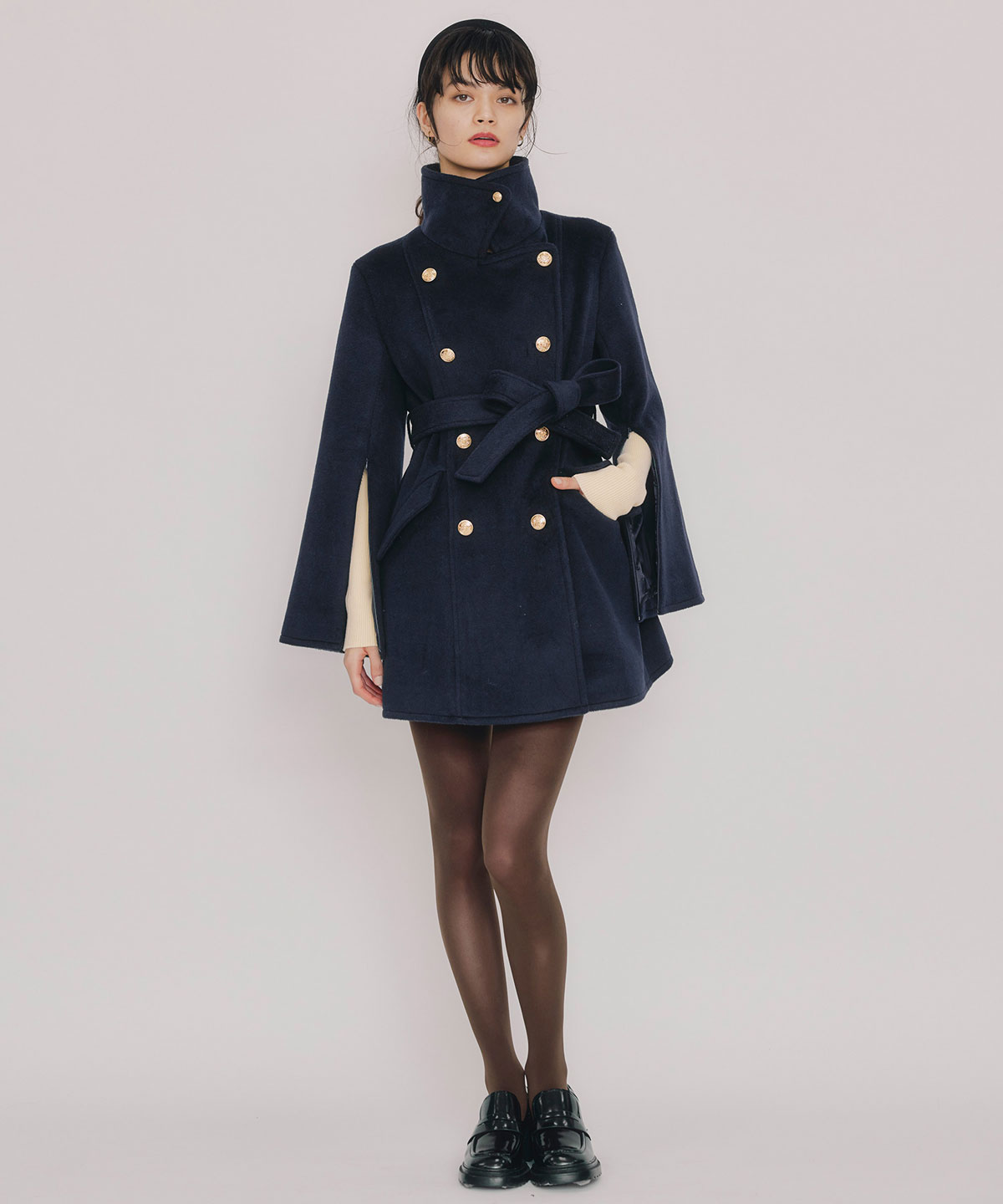 2WAYベルスリーブミドルコート