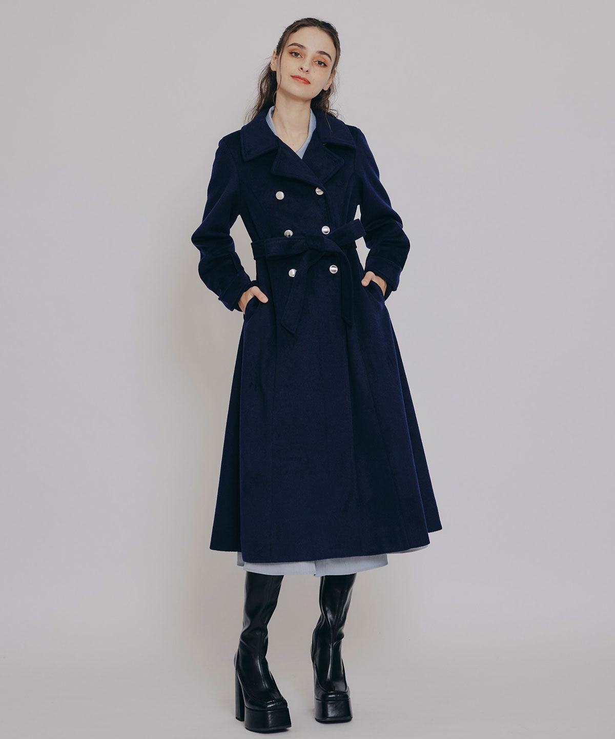 2WAYカラーダブルロングコート