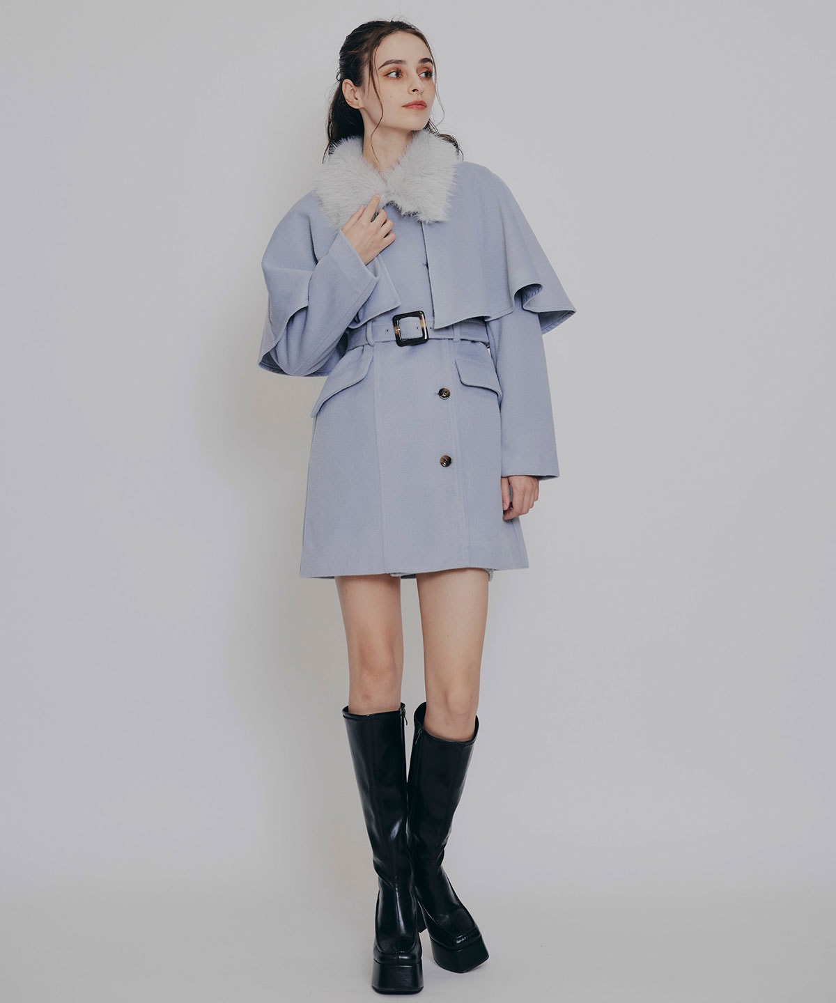 マルチWAYケープファーショートコート