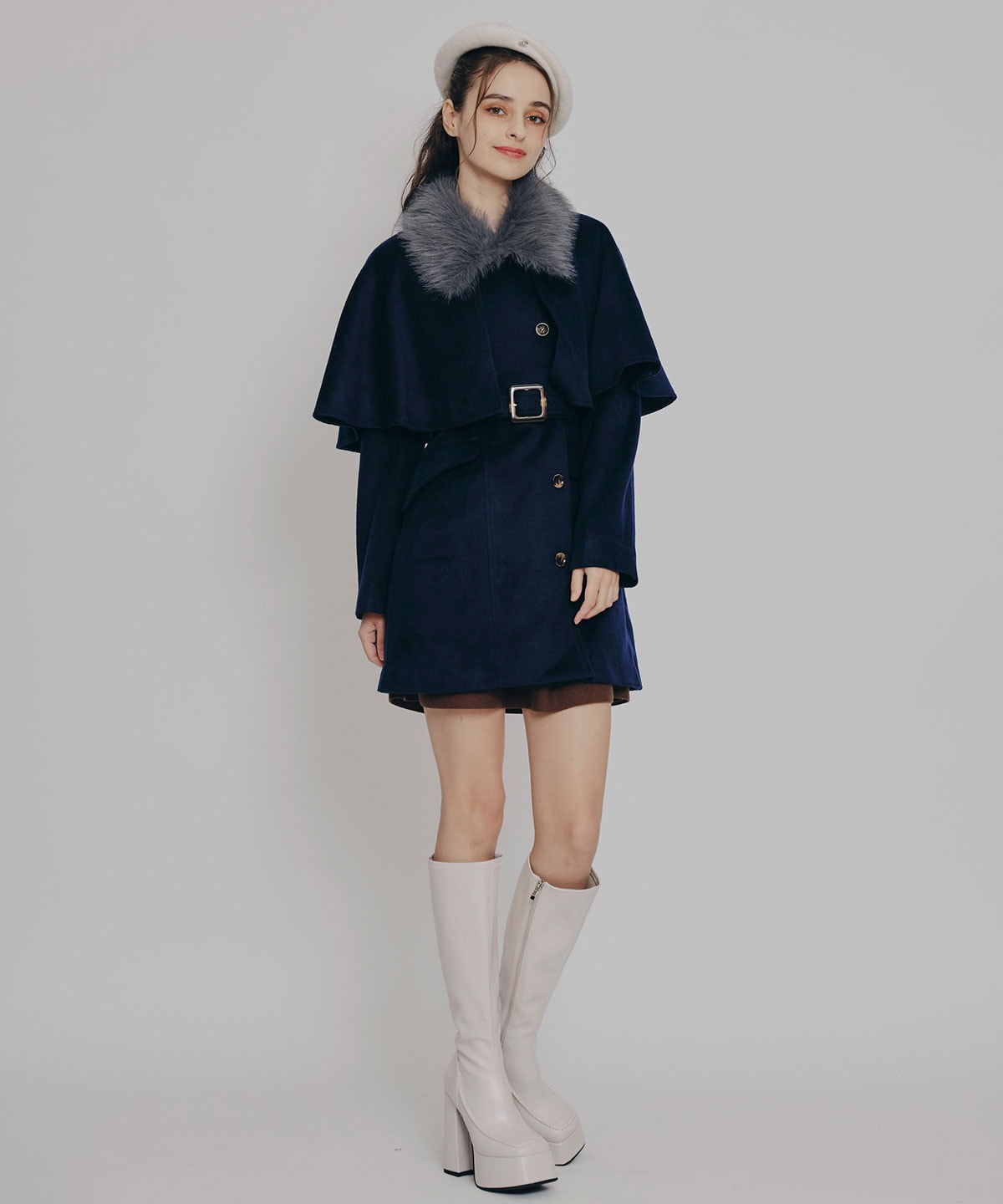 マルチWAYケープファーショートコート