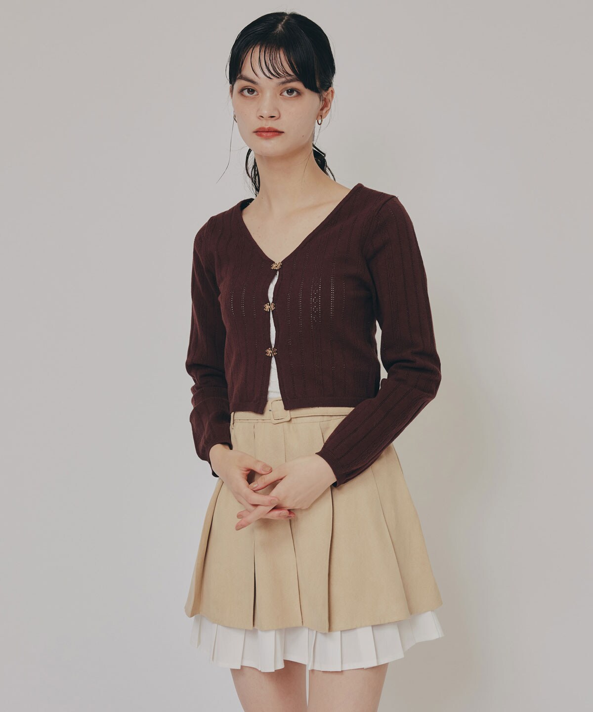 バタフライホックニットカーディガン