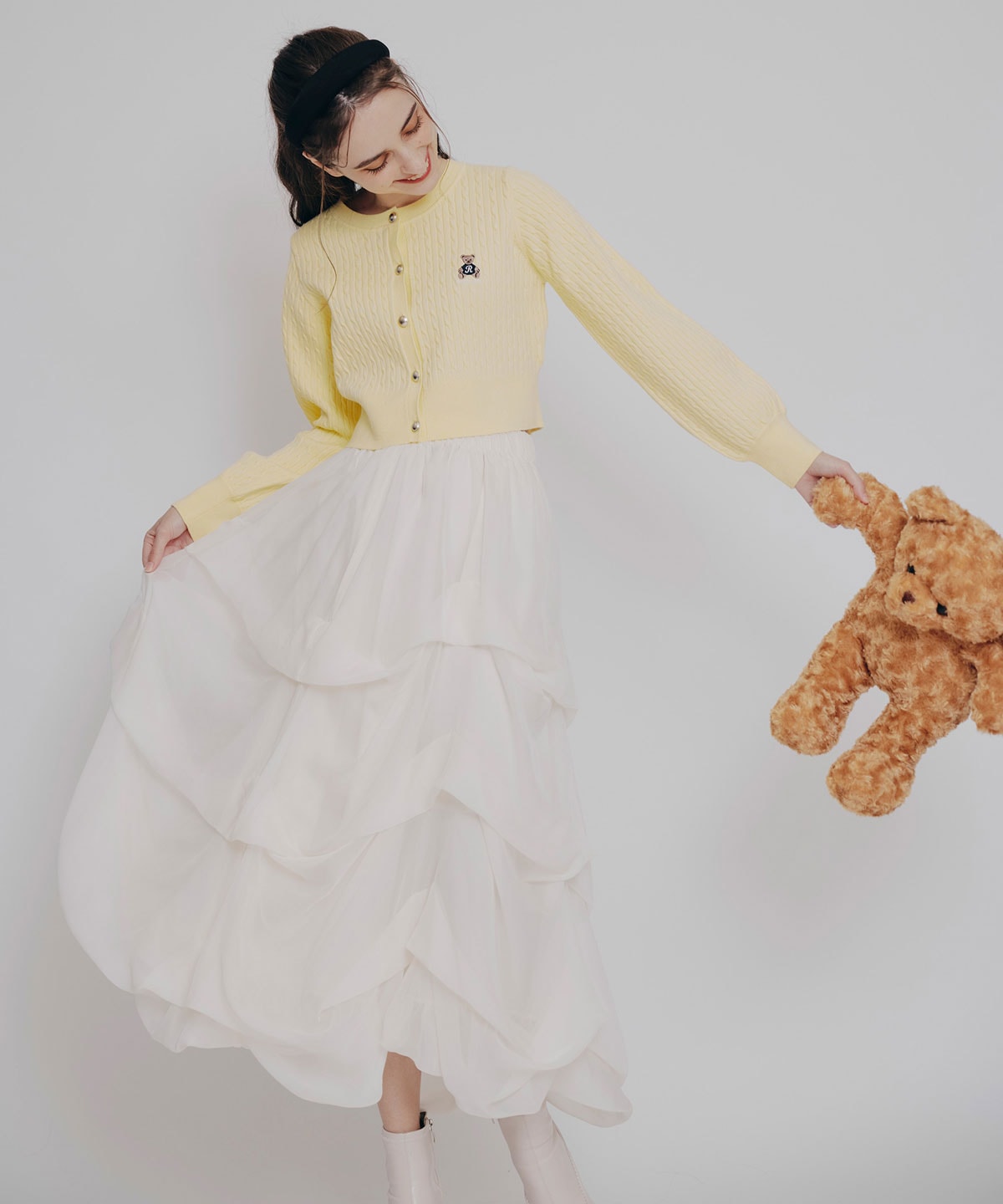 Azelyミニケーブルニットカーディガン