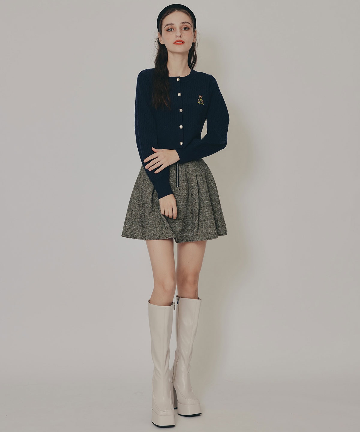 Azelyミニケーブルニットカーディガン