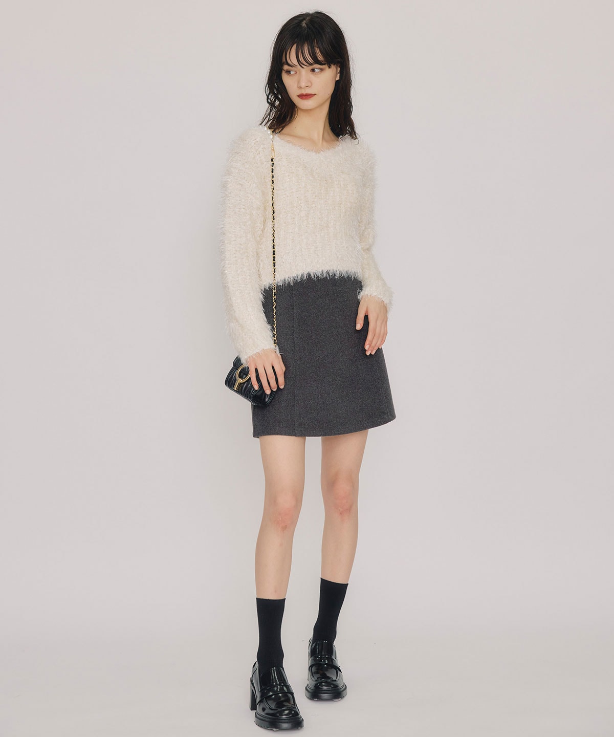 ブークレラメシャギーニットプルオーバー