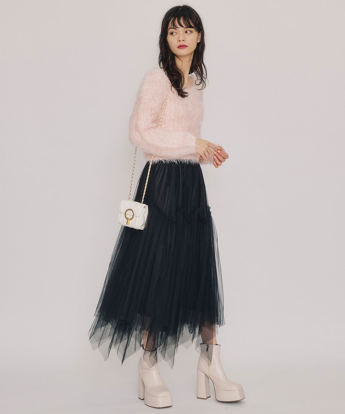 ブークレラメシャギーニットプルオーバー