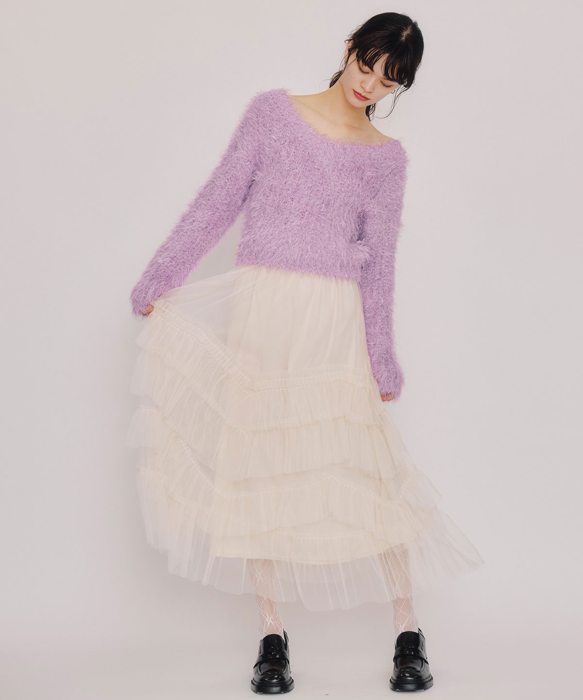 ブークレラメシャギーニットプルオーバー