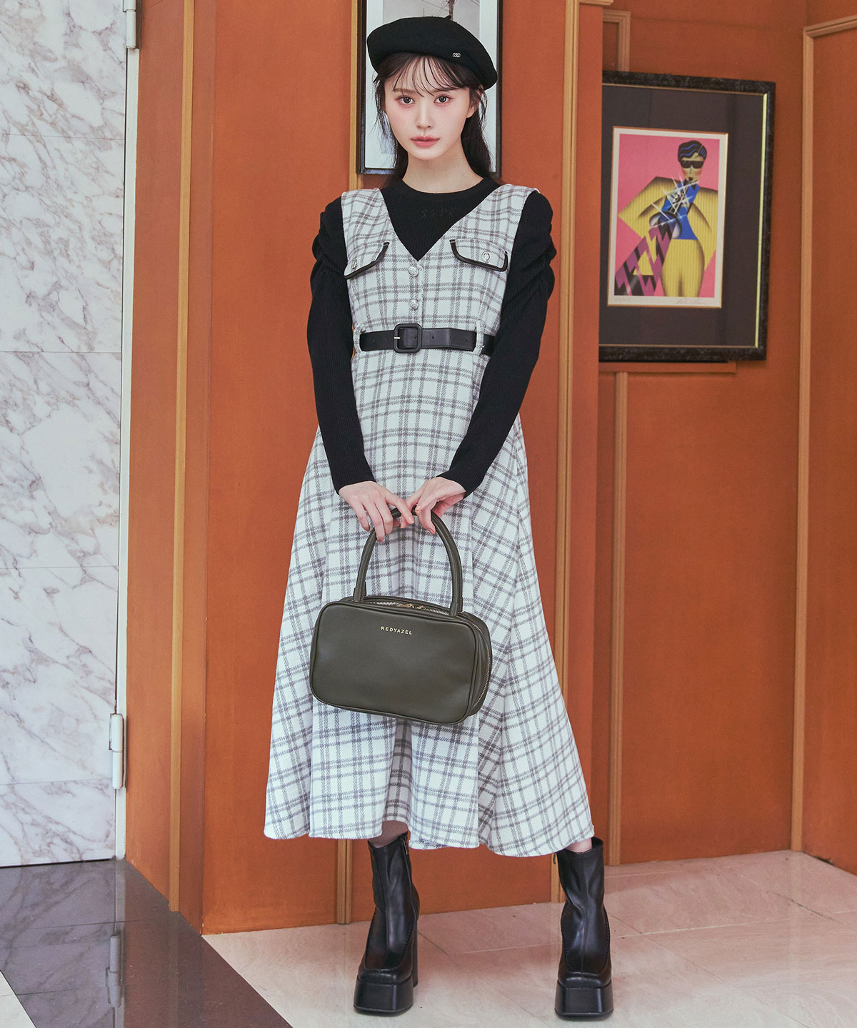 パワショルロゴリブニットトップス