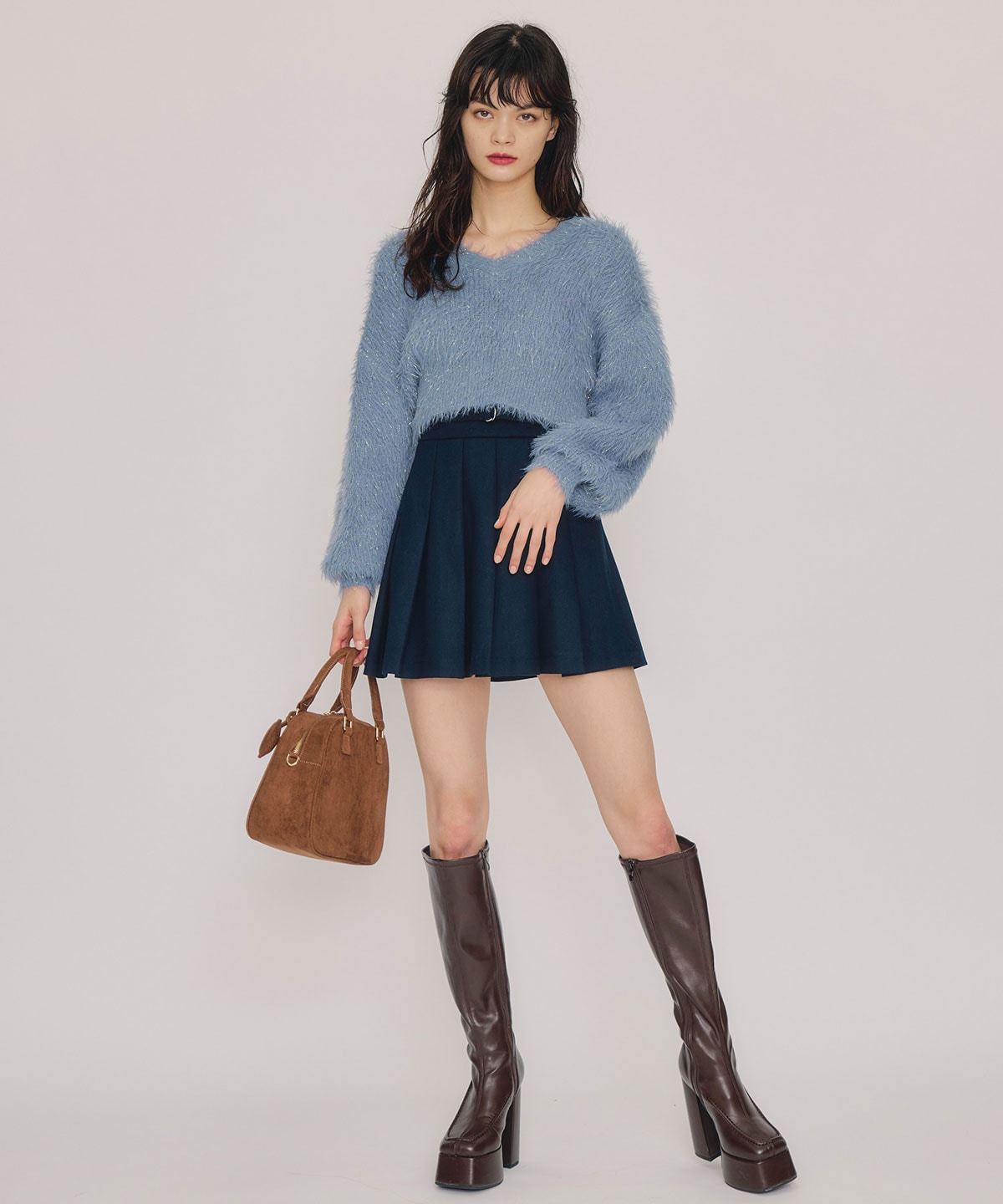 ラメシャギーニットプルオーバー