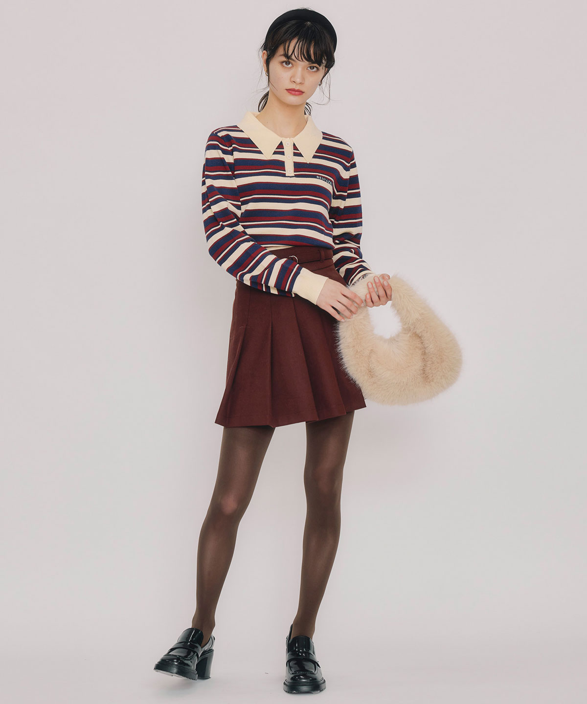 マルチボーダーロゴニットプルオーバー