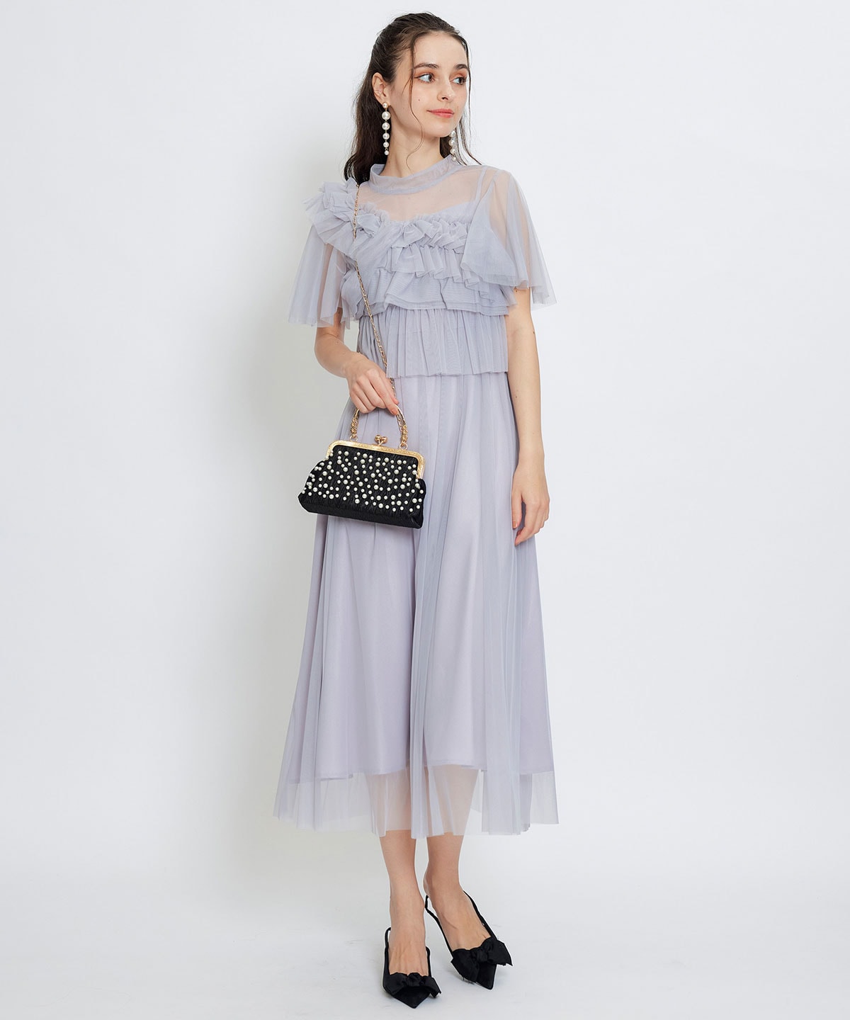 パールエンブロイダリー2WAYハンドバッグ