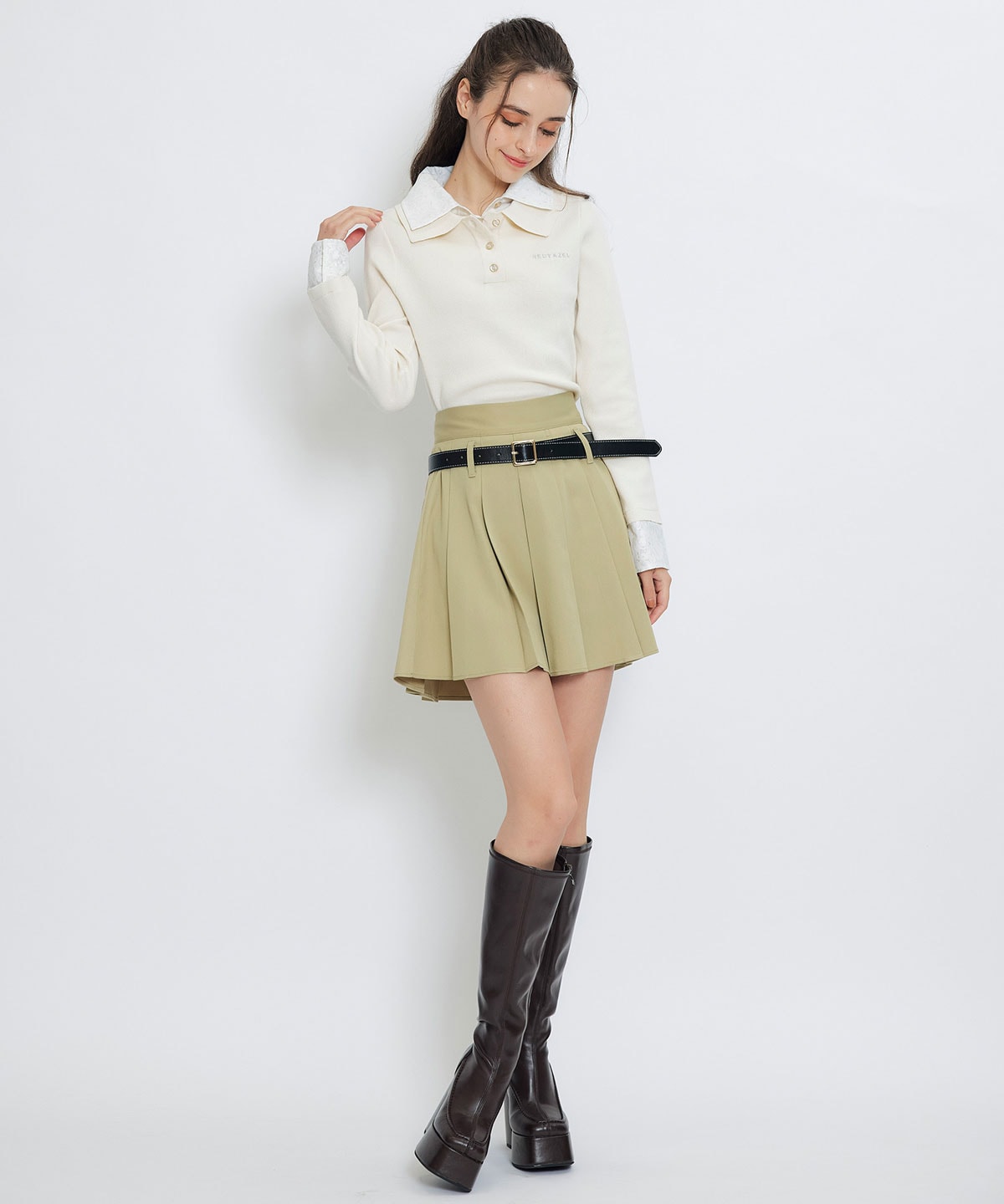 ローベルトインナーパンツプリーツミニスカート