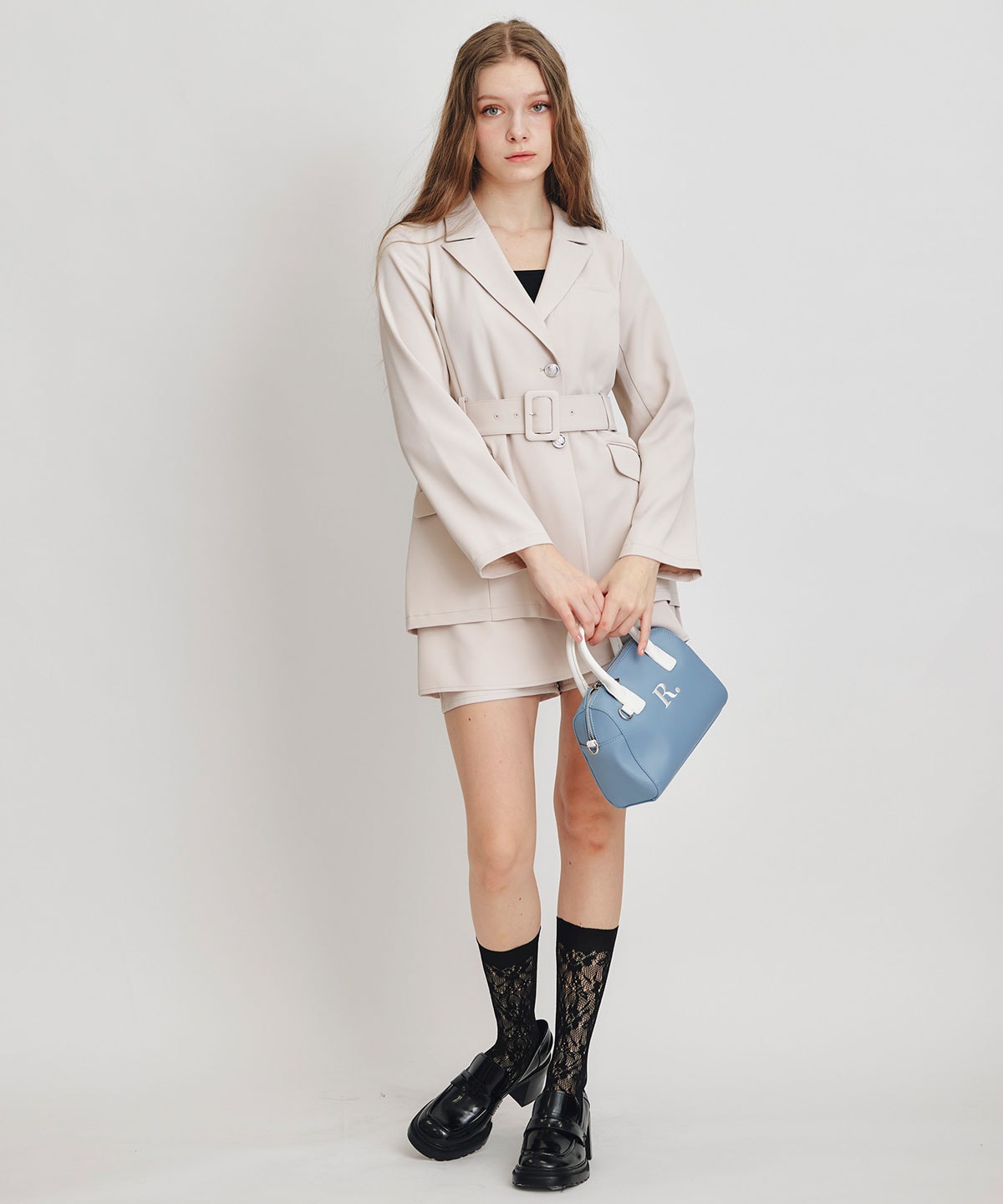 【セットアップ可能】アイシーカラーショートパンツレイヤードフレアミニスカート