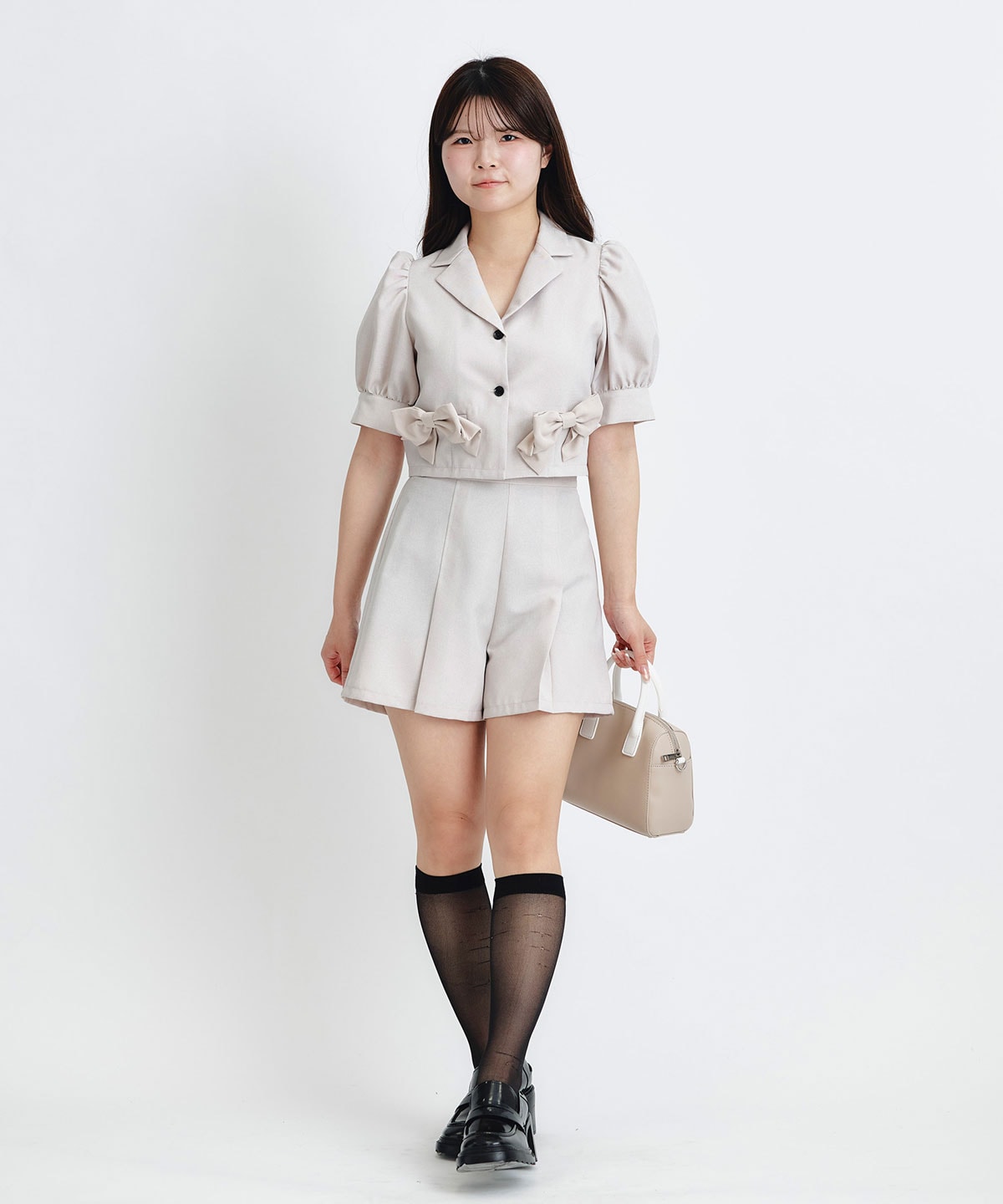マルチリボンジャケット×ショートパンツセットアップ