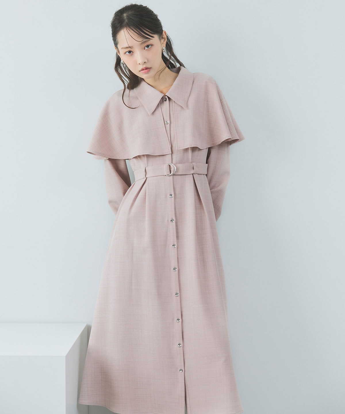 ケープライクロングフレアワンピース