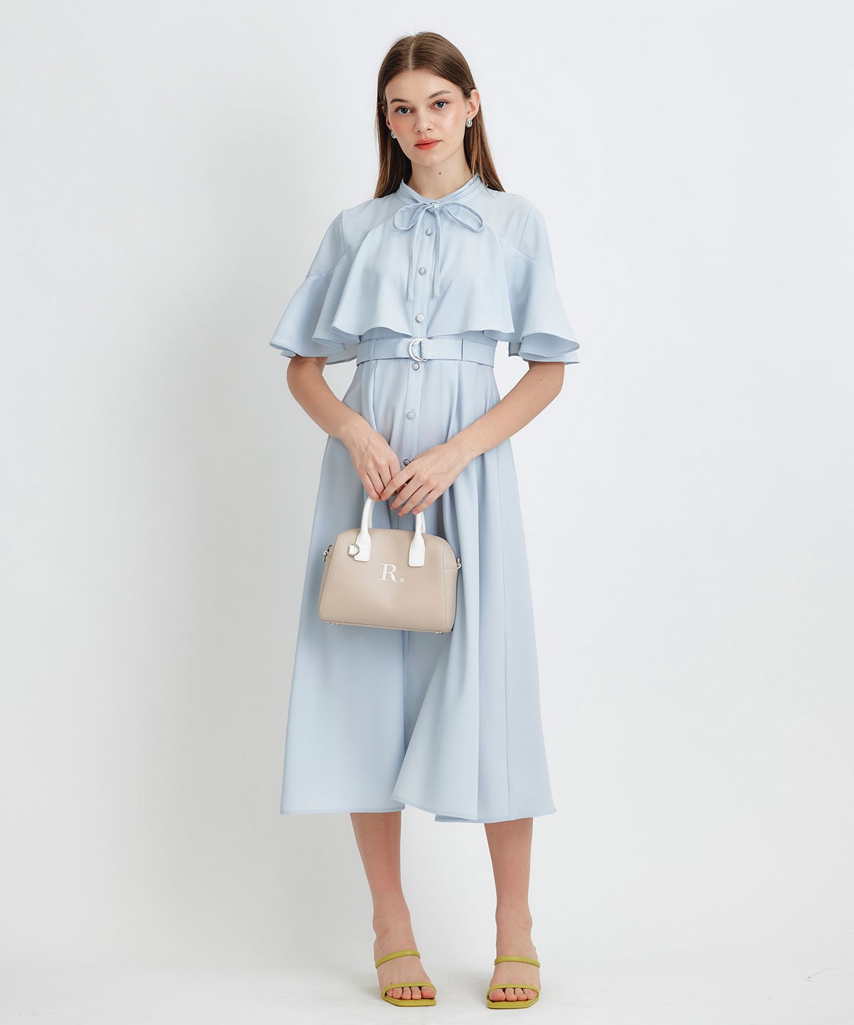 ケープフレアロングワンピース