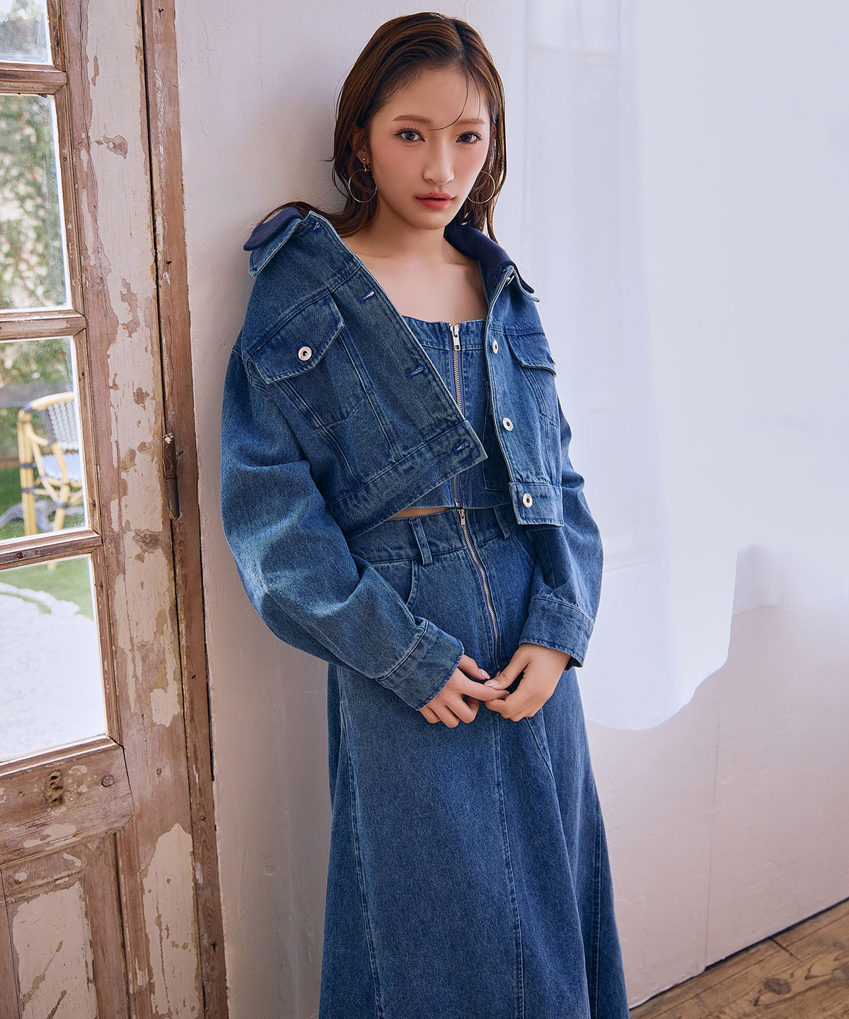 【Denim Series】ダブルカラーデニムジャケット