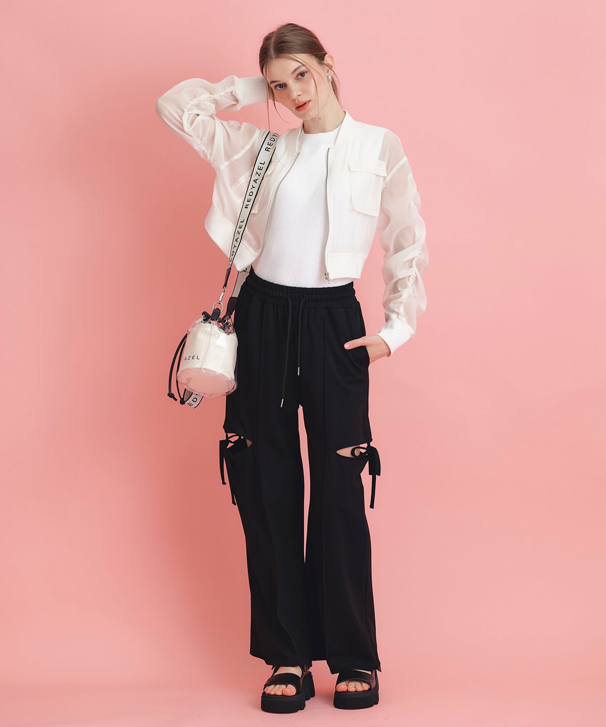 ギャザーシアーショートブルゾン