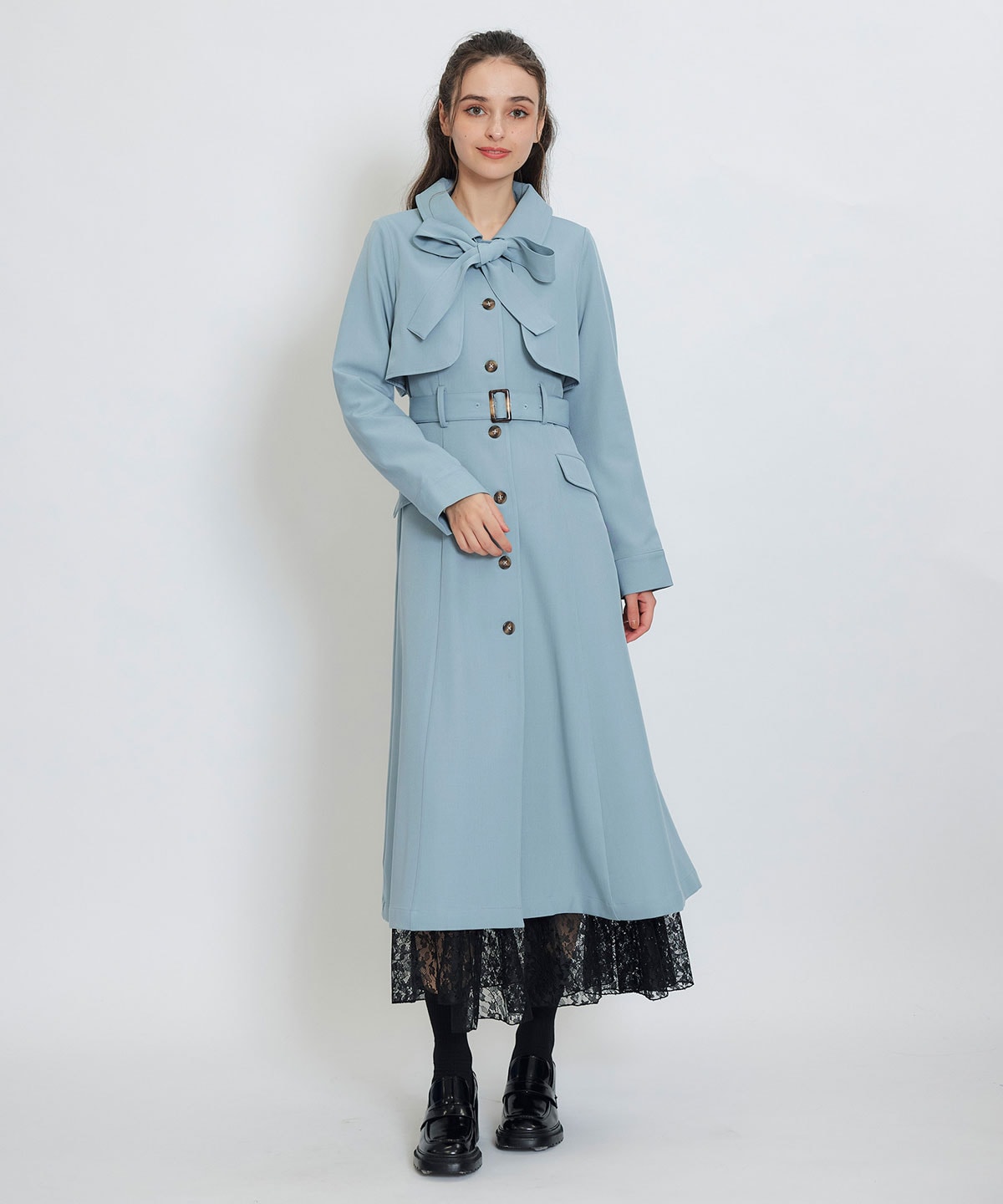 2WAYレイヤードライクリボントレンチコート