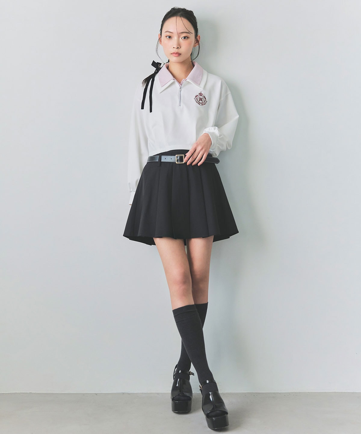 エンブレムダブルカラーカットプルオーバー