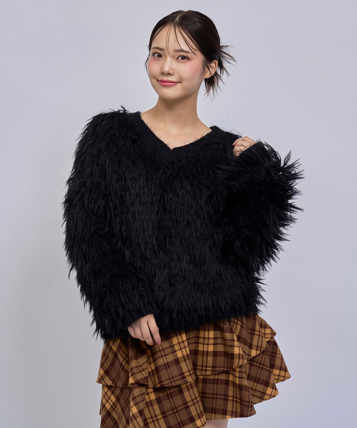 【=LOVE 大場花菜さん着用】2WAYループヤーンシャギーニットトップス
