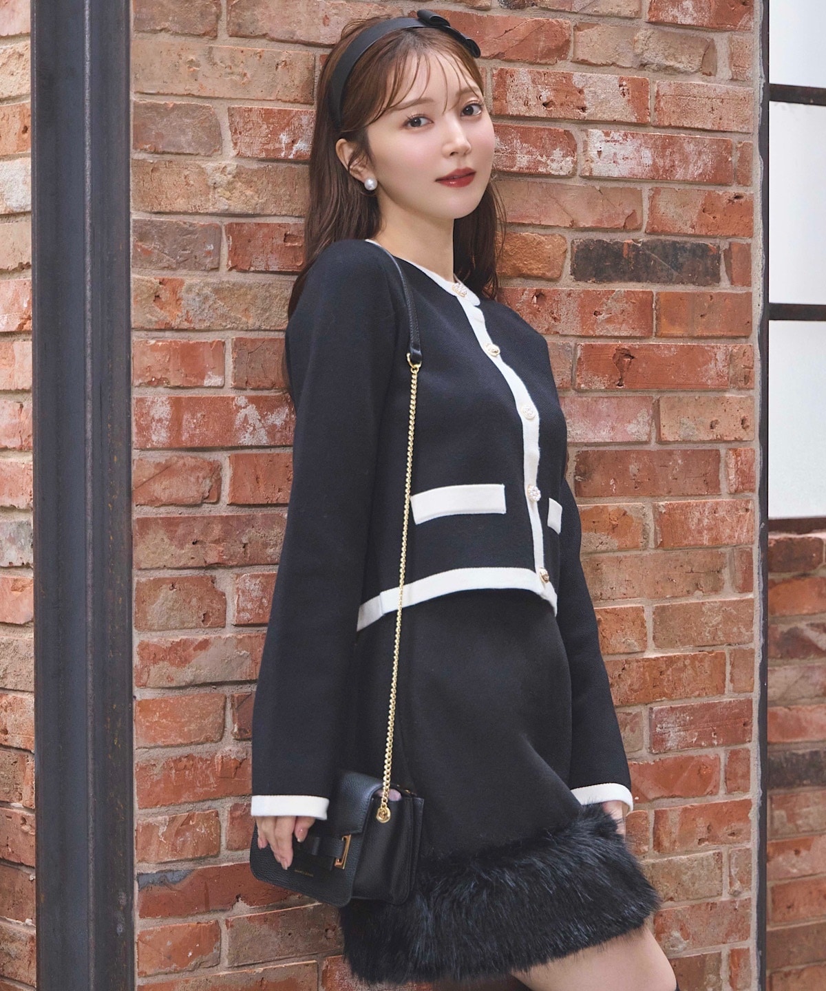 ヘムファー台形ミニスカート