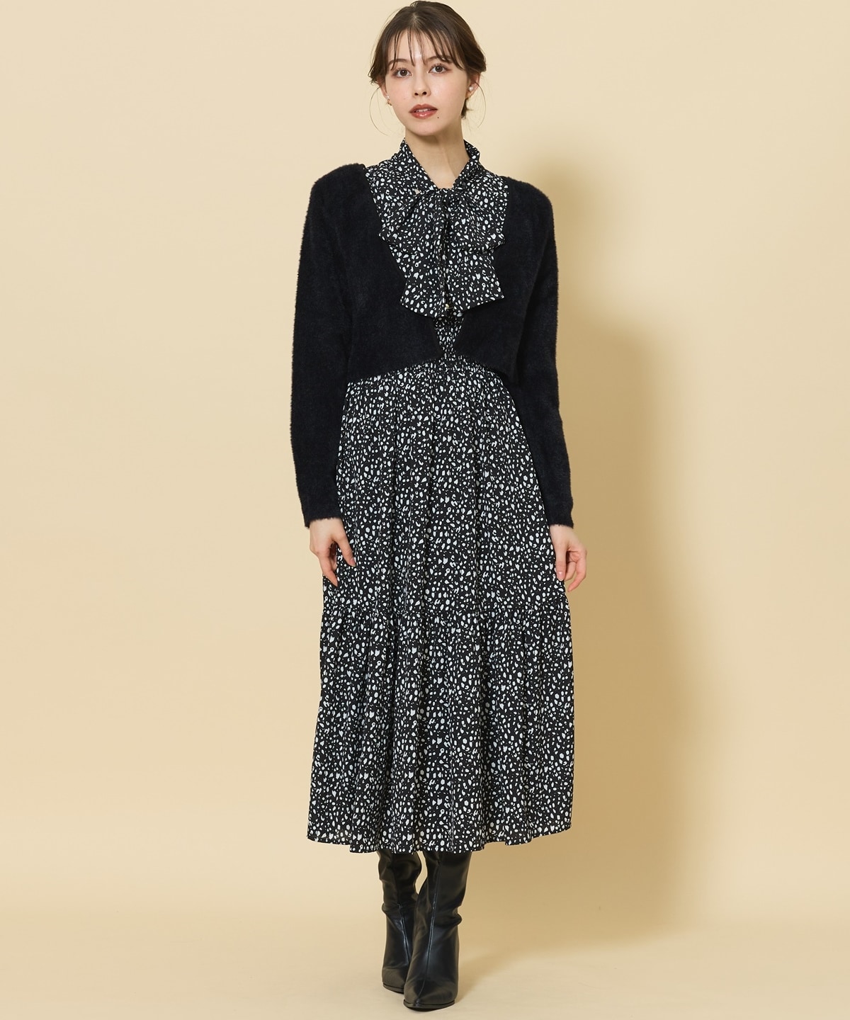 ふわふわシャギーボレロカーディガン