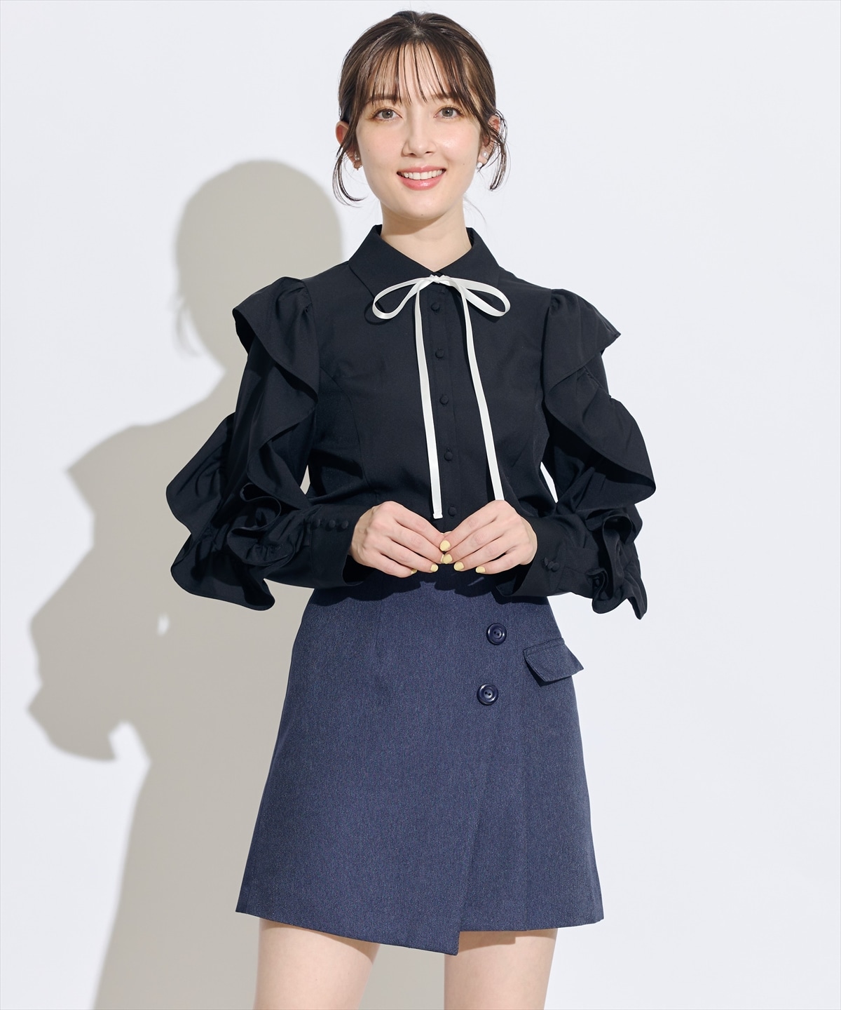 ラップ風セミフレアミニスカート