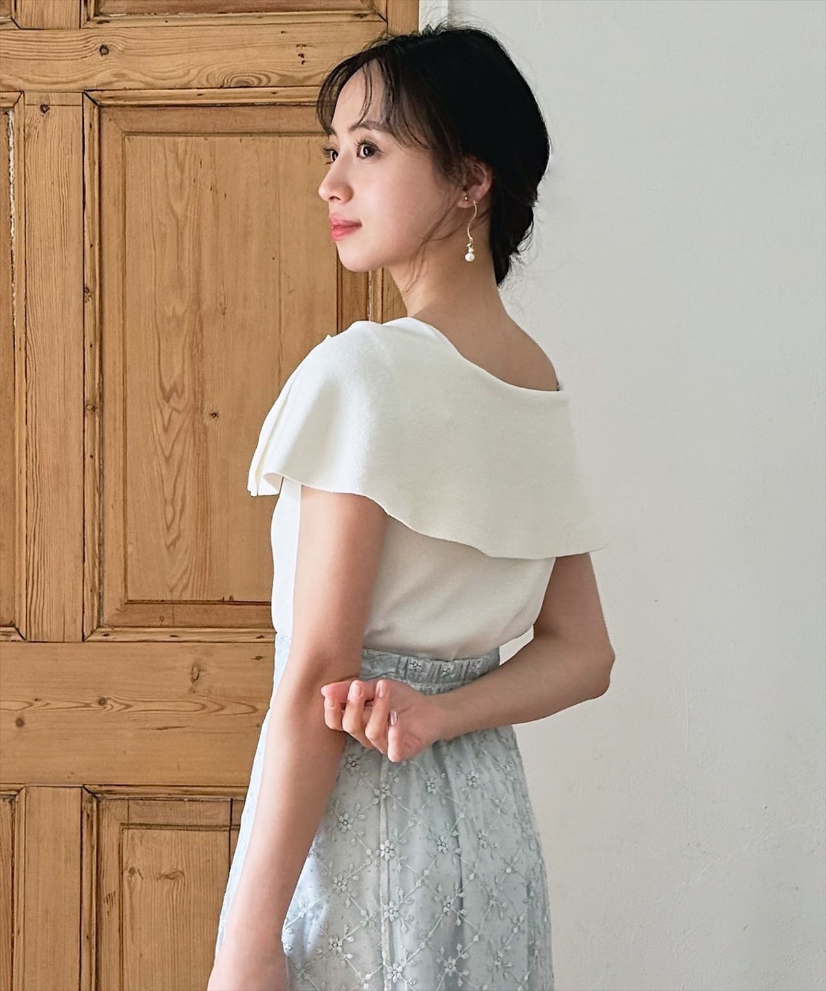 リボンディテールニットプルオーバー