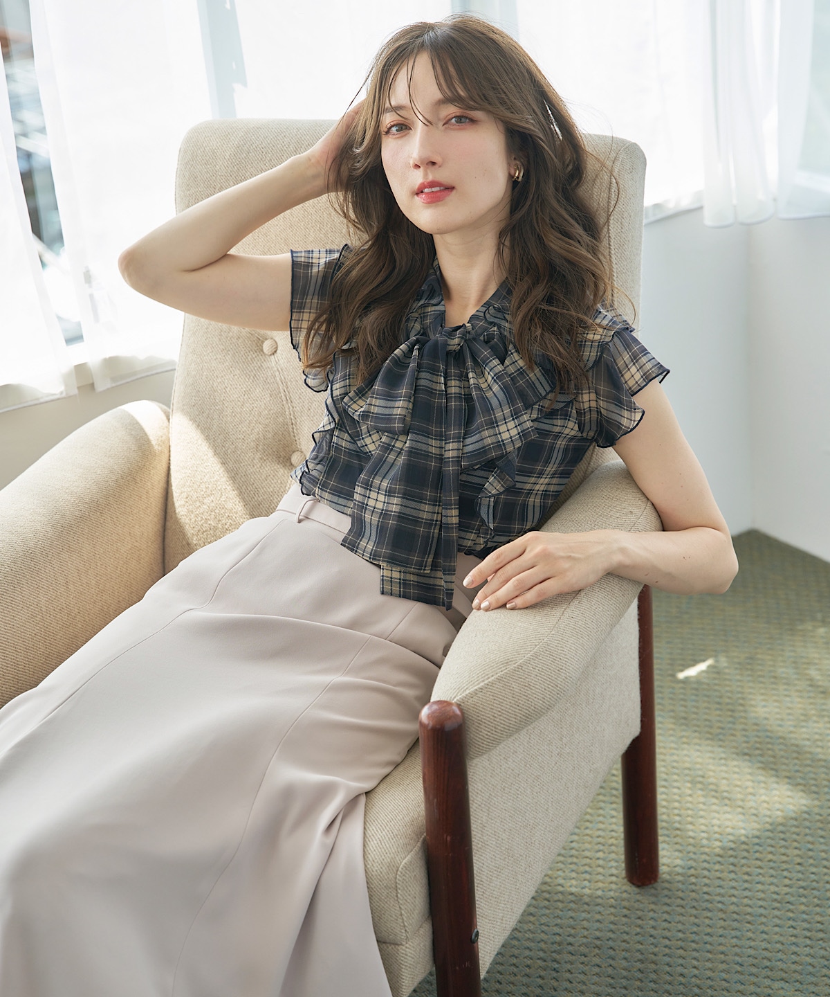 【日本製】ベルト付きマーメイドスカート