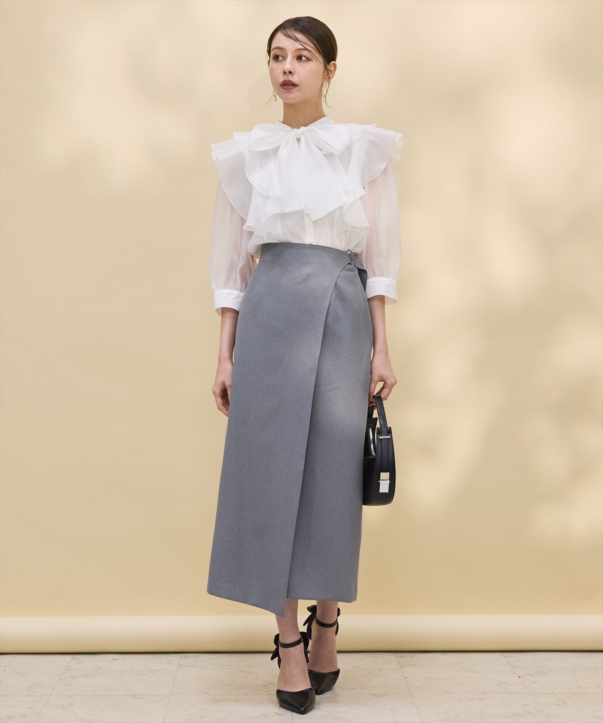 【日本製】ラップデザインタイトスカート