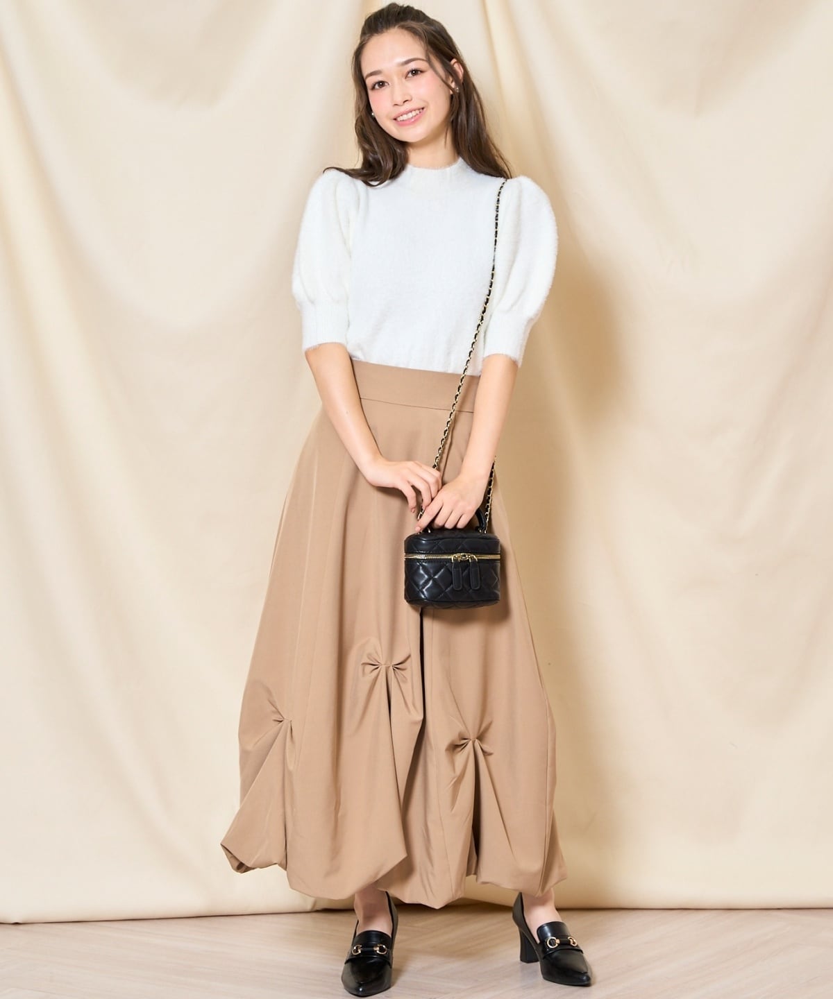 タックバルーンラップスカート